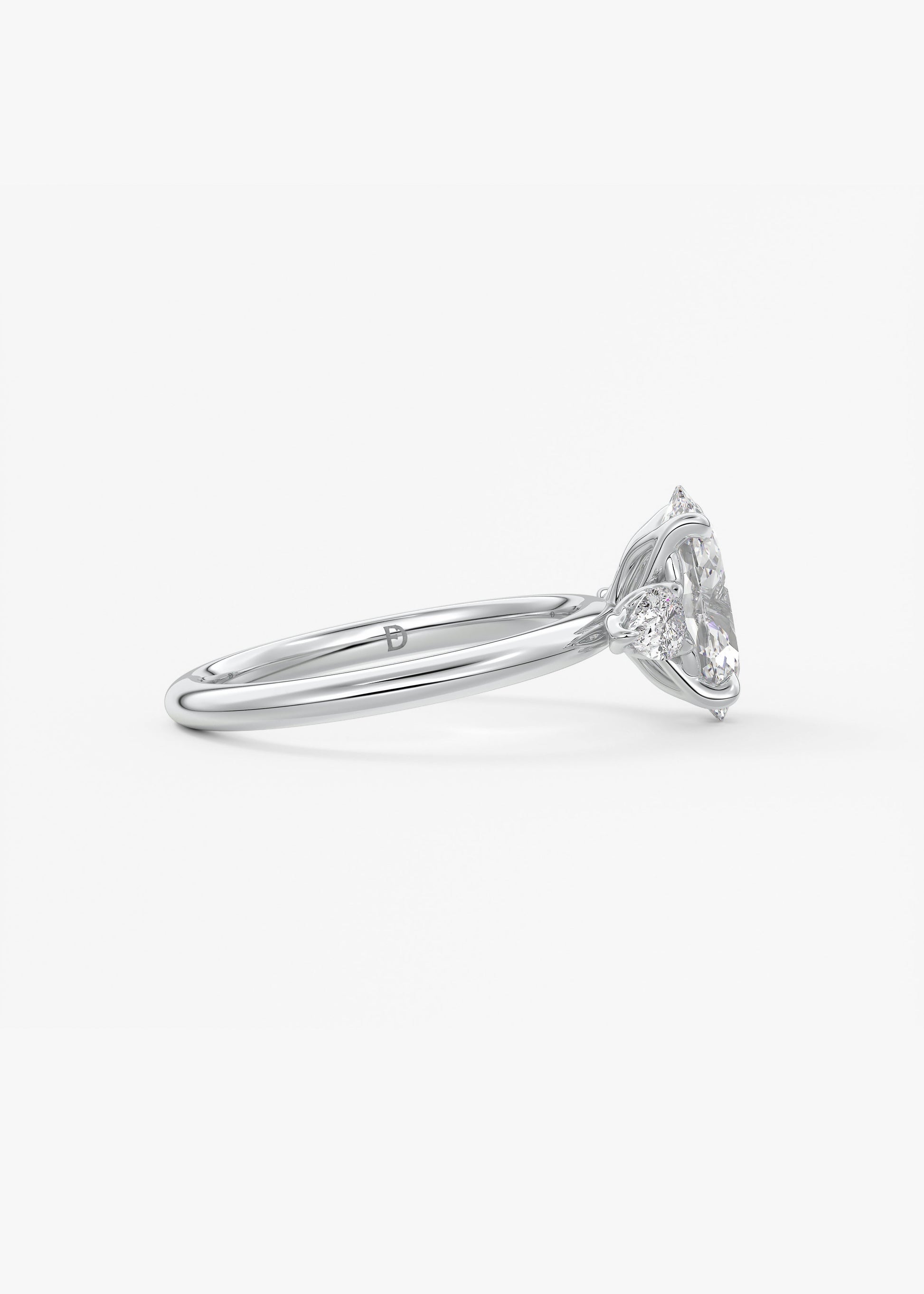 Oval Solitaire With Raised Basket Gallery Lab Grown Diamond Engagement Ring