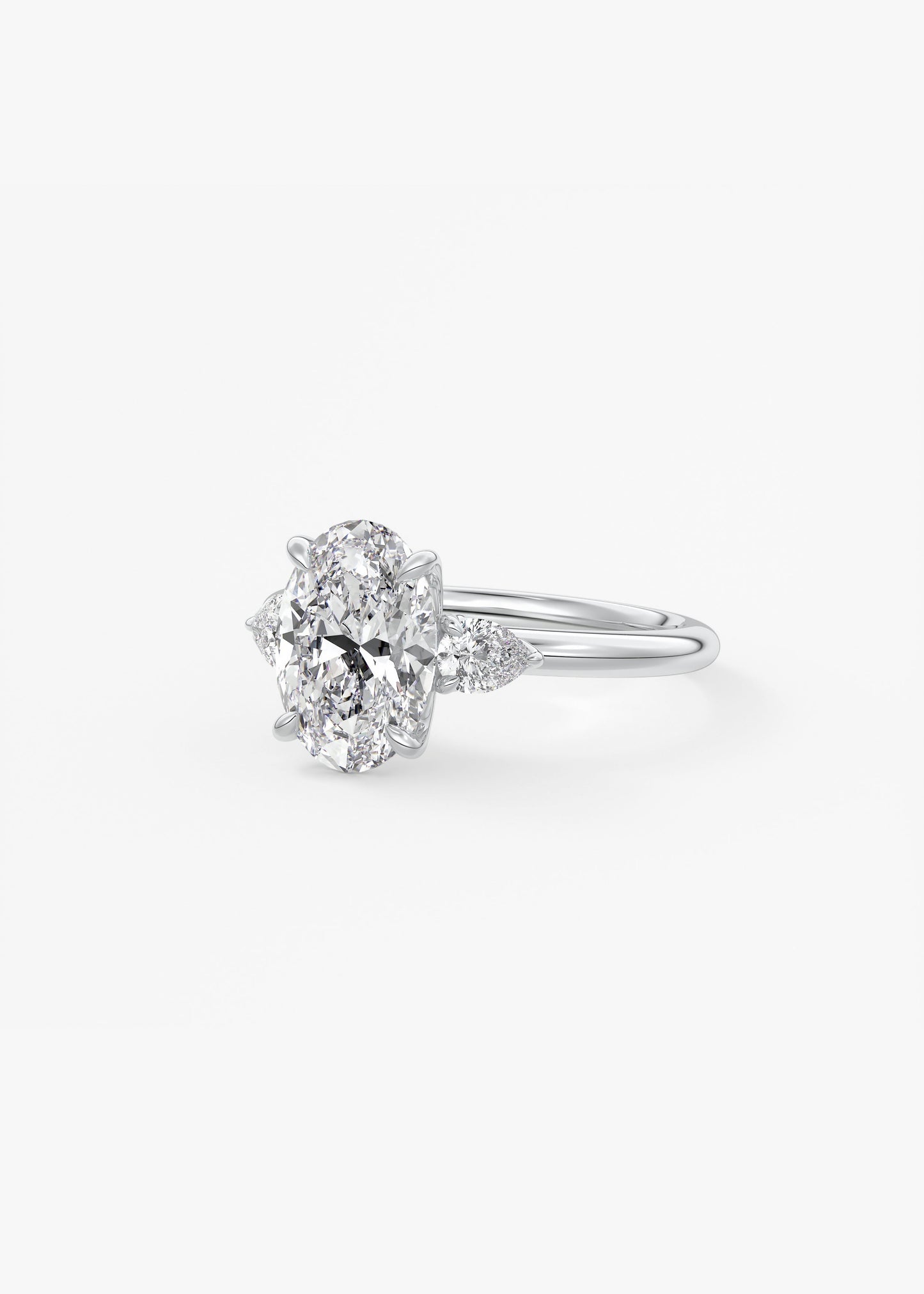 Oval Solitaire With Raised Basket Gallery Lab Grown Diamond Engagement Ring