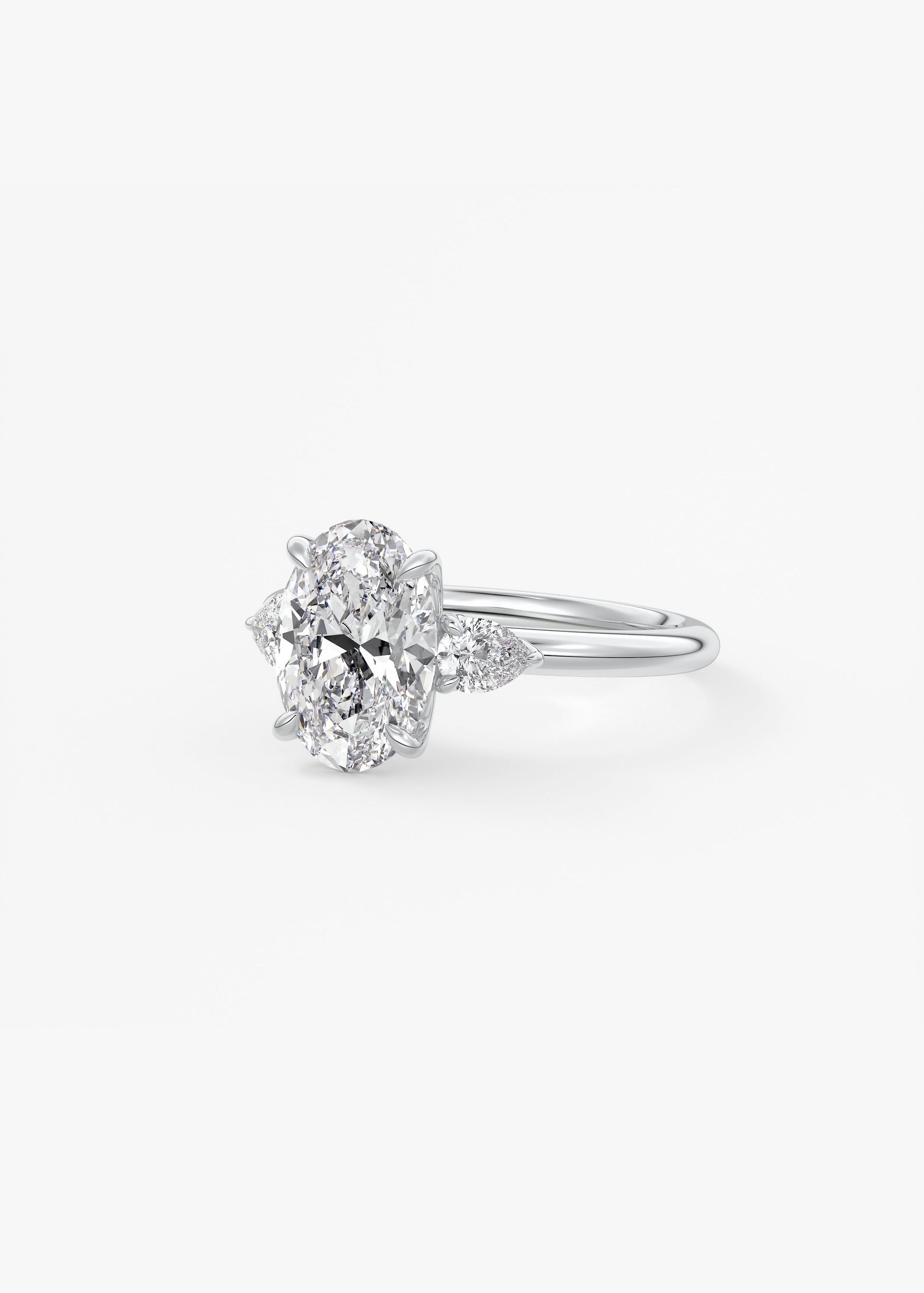 Oval Solitaire With Raised Basket Gallery Lab Grown Diamond Engagement Ring