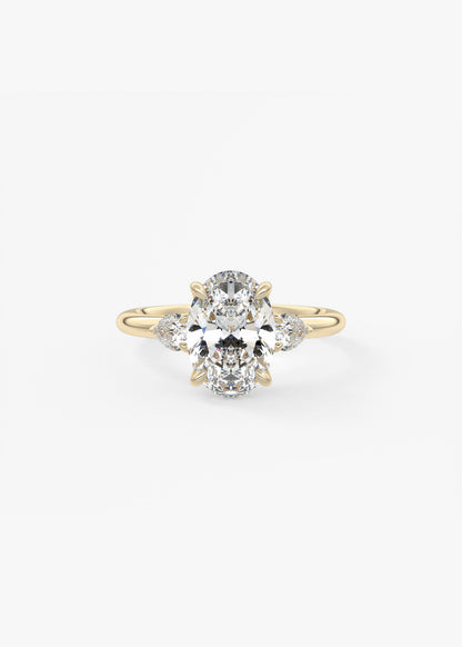 Oval Solitaire With Raised Basket Gallery Lab Grown Diamond Engagement Ring