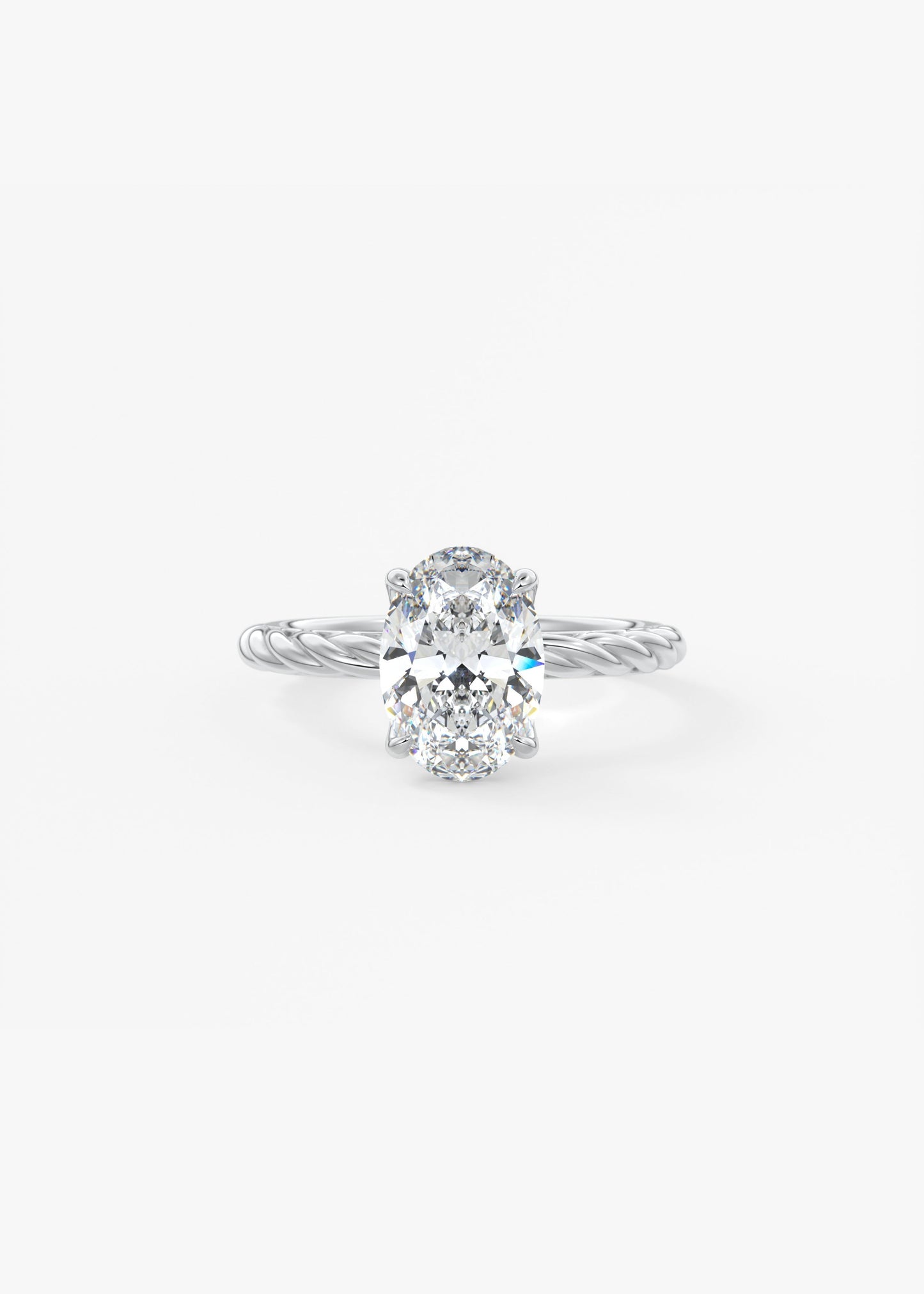 Oval Solitaire With Raised Basket Gallery Lab Grown Diamond Engagement Ring