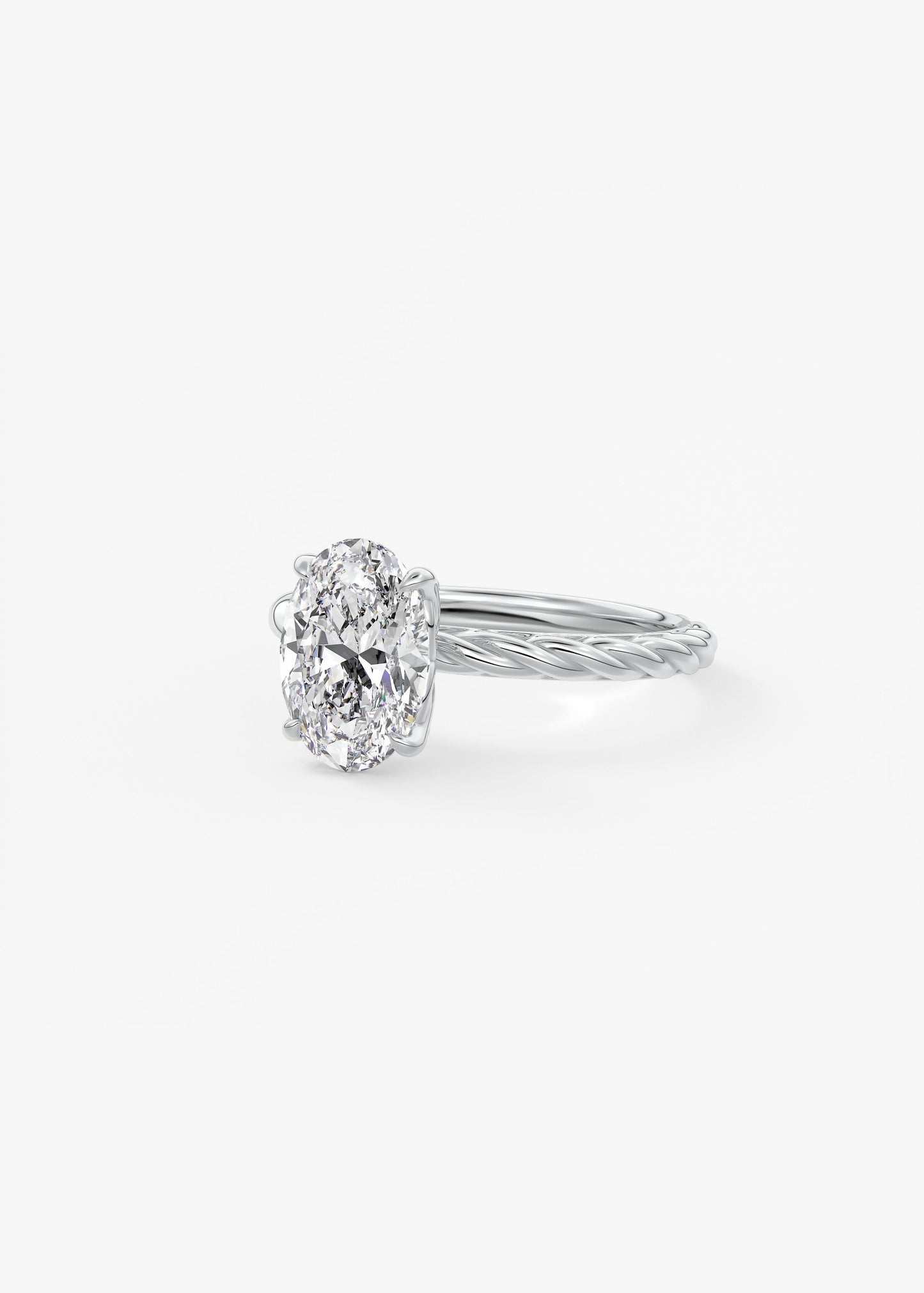 Oval Solitaire With Raised Basket Gallery Lab Grown Diamond Engagement Ring