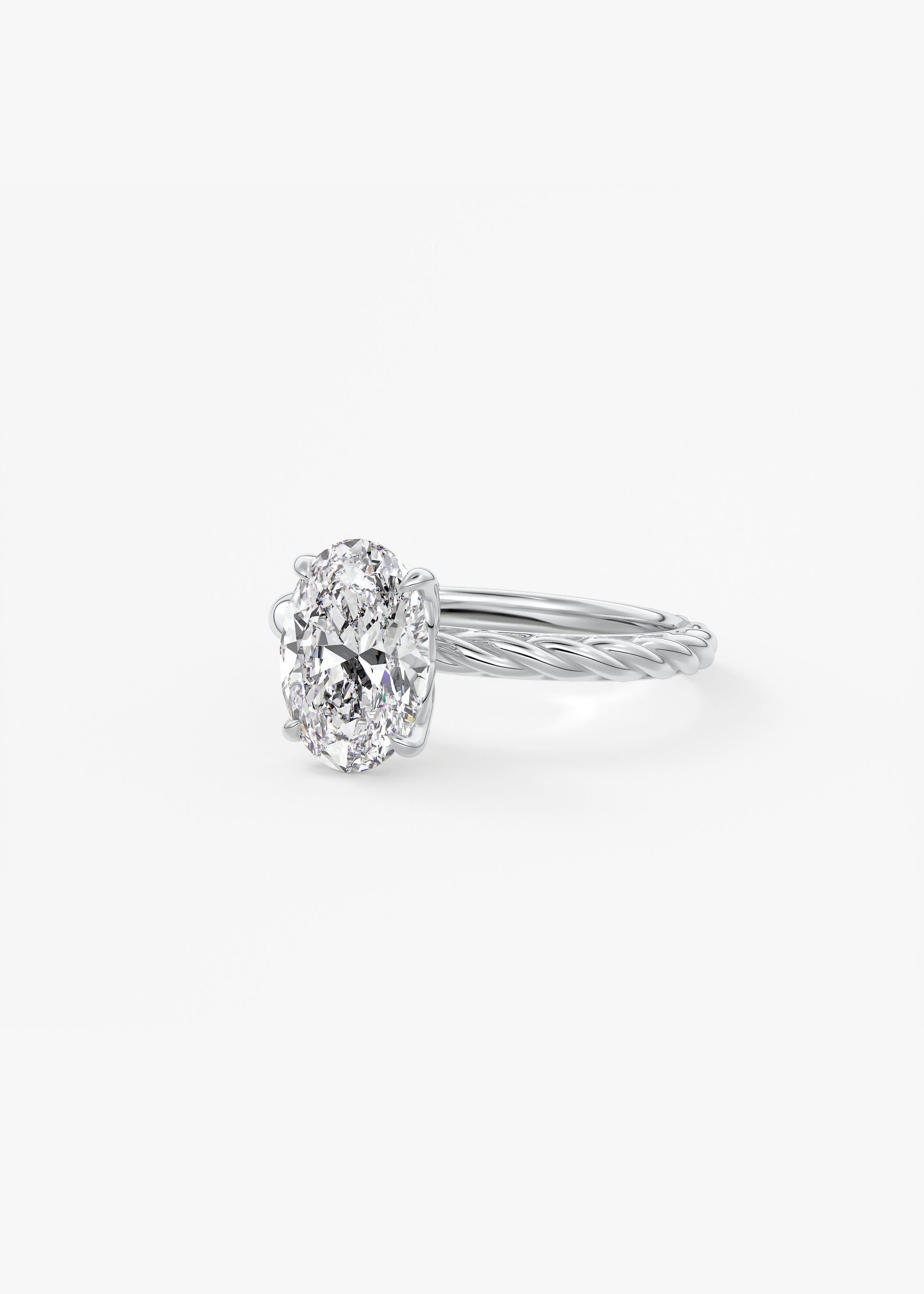 Oval Solitaire With Raised Basket Gallery Lab Grown Diamond Engagement Ring