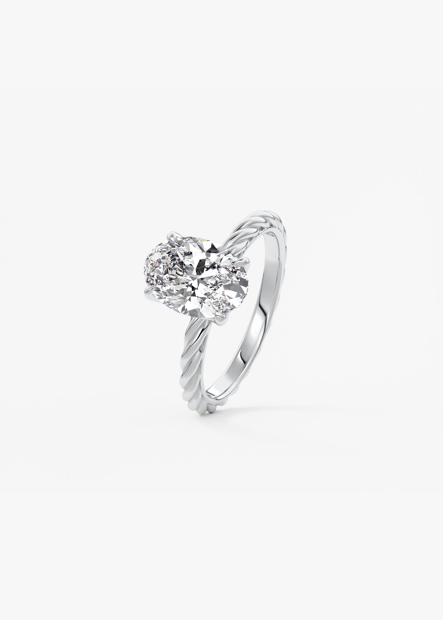 Oval Solitaire With Raised Basket Gallery Lab Grown Diamond Engagement Ring