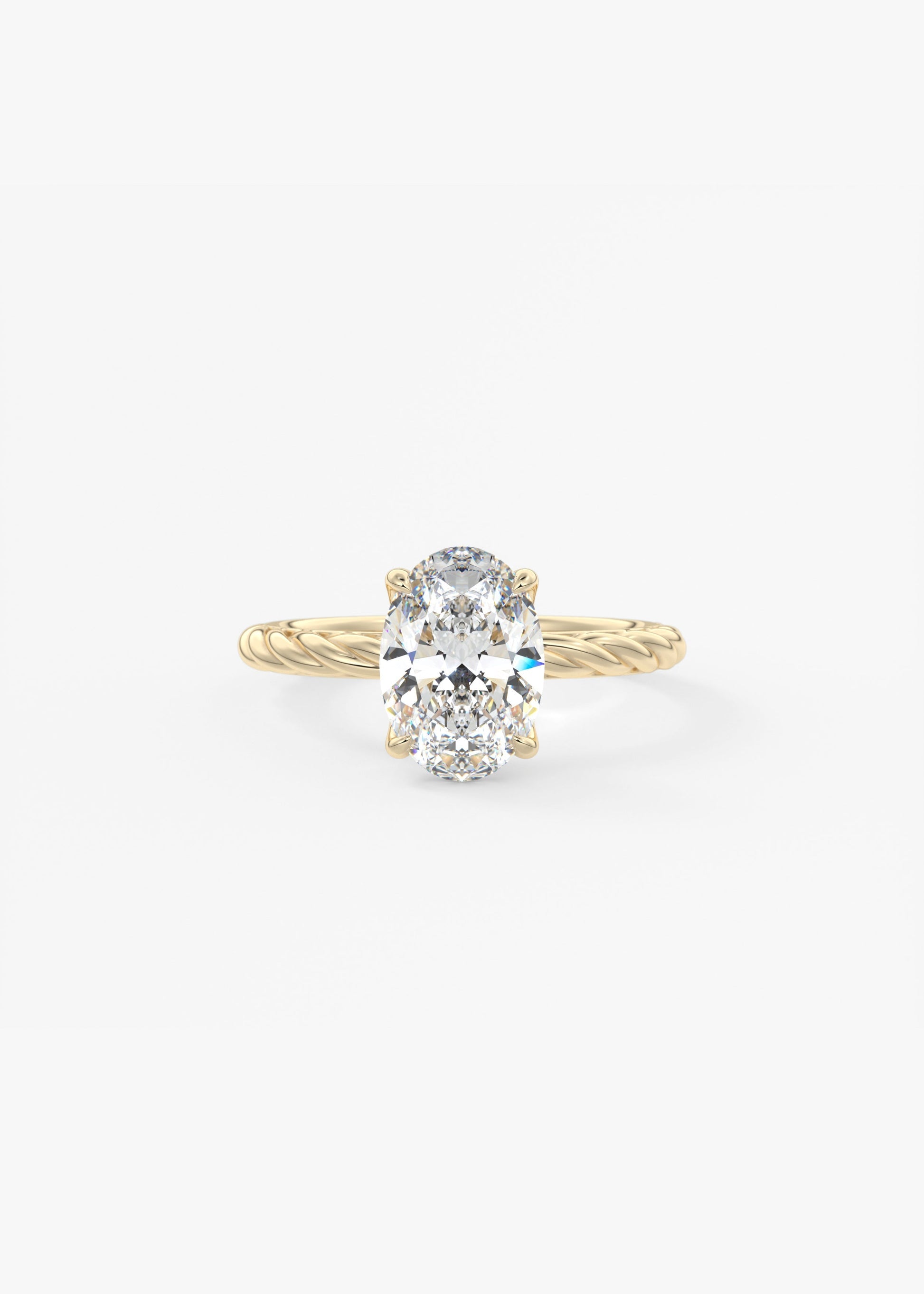 Oval Solitaire With Raised Basket Gallery Lab Grown Diamond Engagement Ring