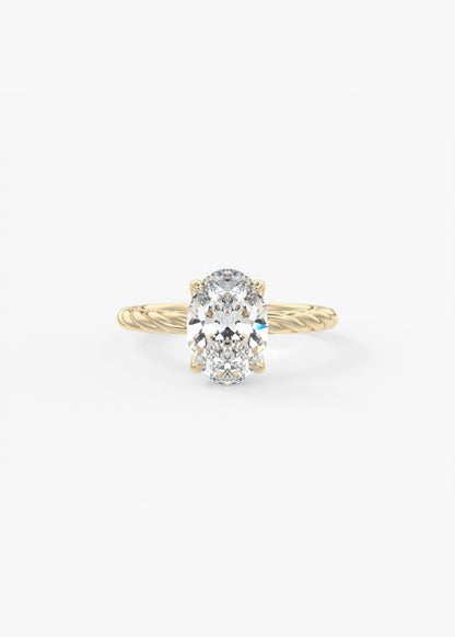 Oval Solitaire With Raised Basket Gallery Lab Grown Diamond Engagement Ring