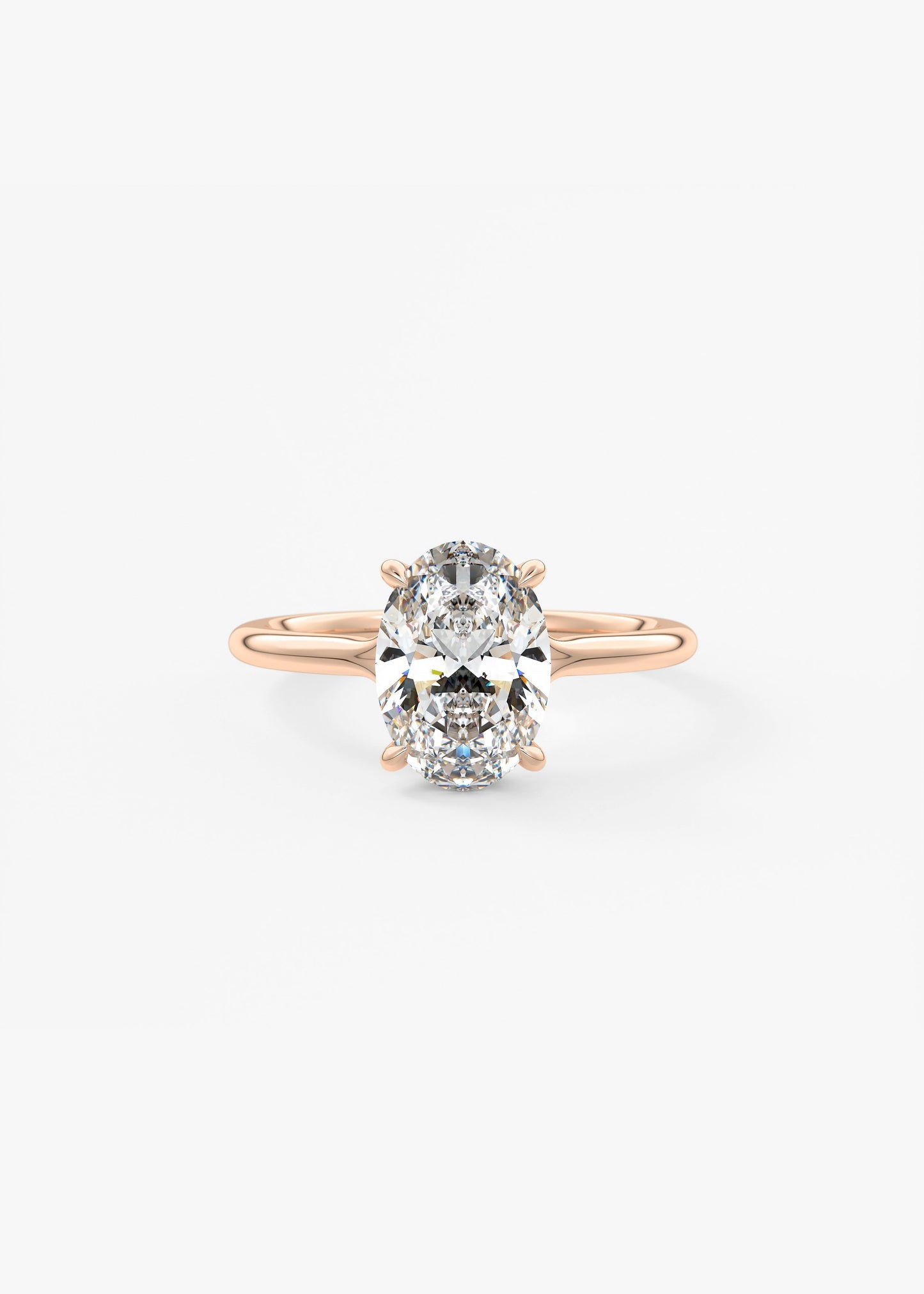 Oval Solitaire With Raised Basket Gallery Lab Grown Diamond Engagement Ring