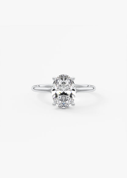 Oval Solitaire With Raised Basket Gallery Lab Grown Diamond Engagement Ring