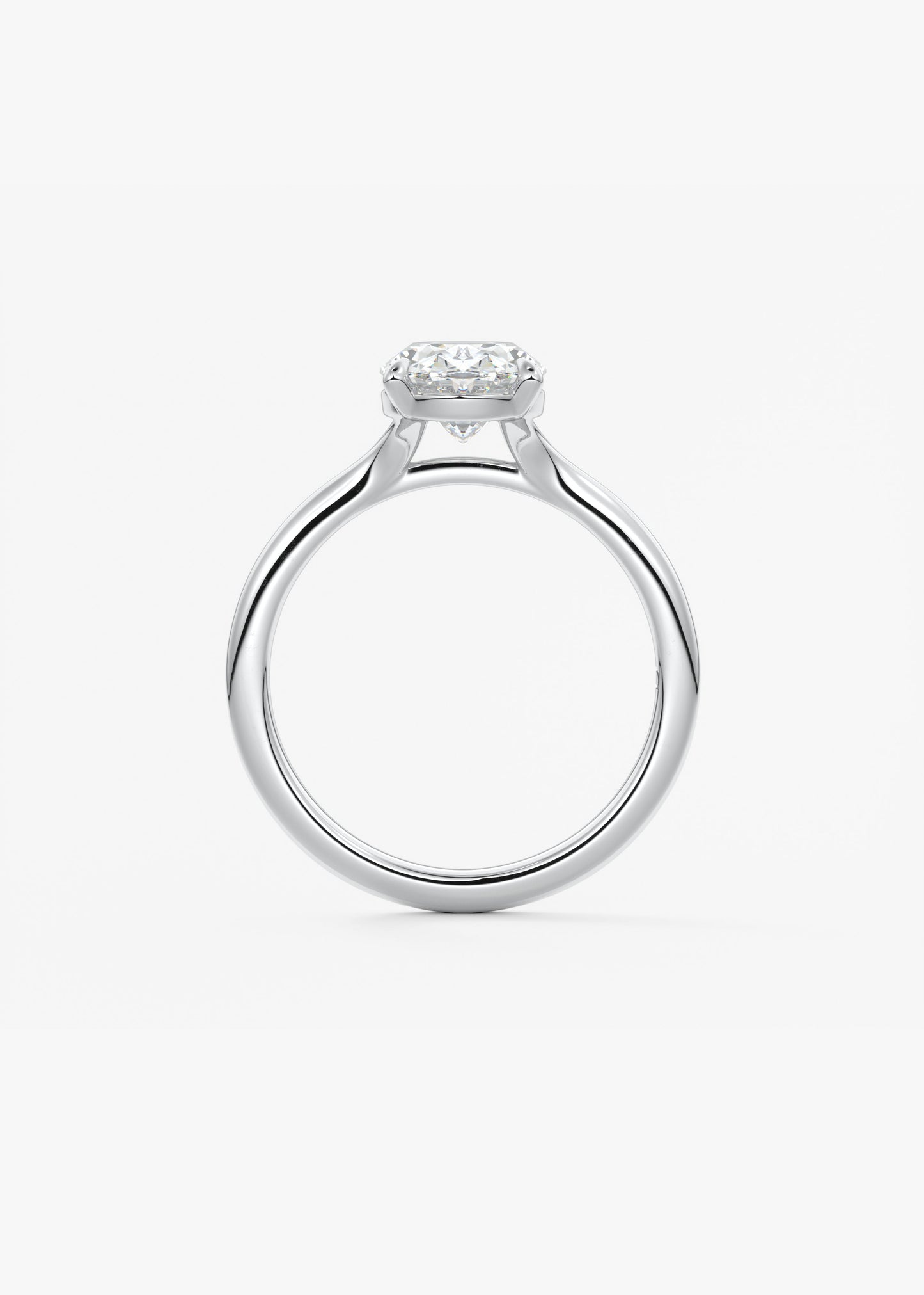 Oval Solitaire With Raised Basket Gallery Lab Grown Diamond Engagement Ring