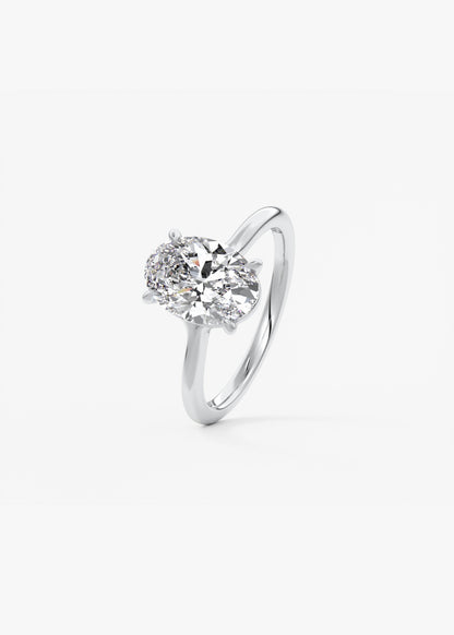 Oval Solitaire With Raised Basket Gallery Lab Grown Diamond Engagement Ring