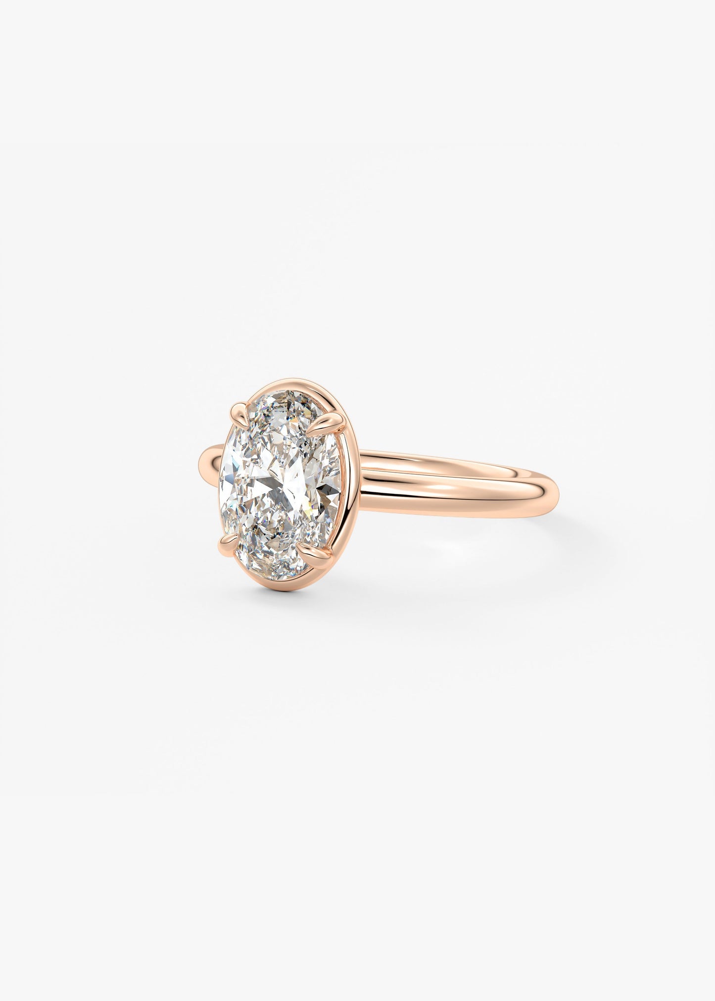 Oval Solitaire With Raised Basket Gallery Lab Grown Diamond Engagement Ring