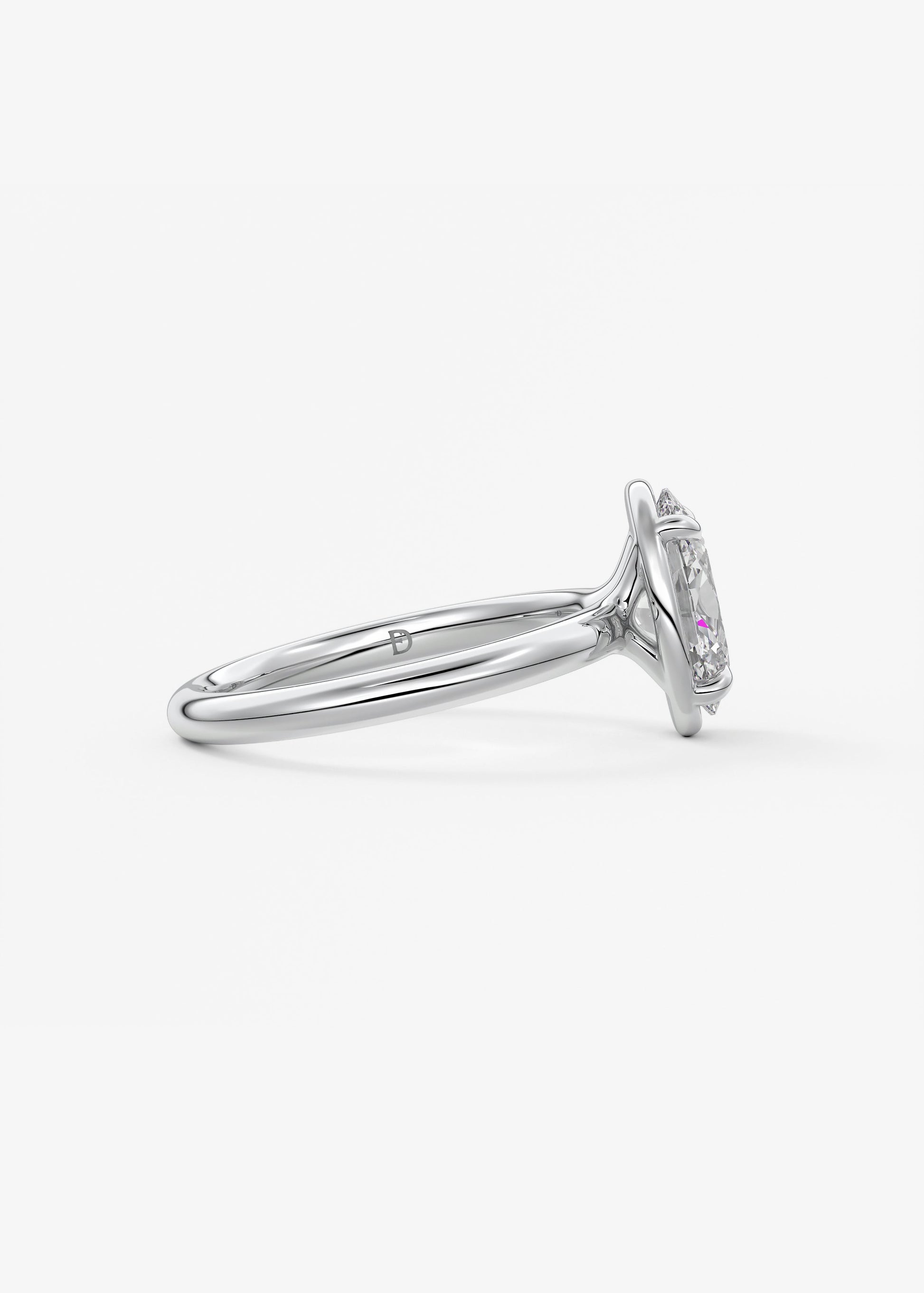 Oval Solitaire With Raised Basket Gallery Lab Grown Diamond Engagement Ring