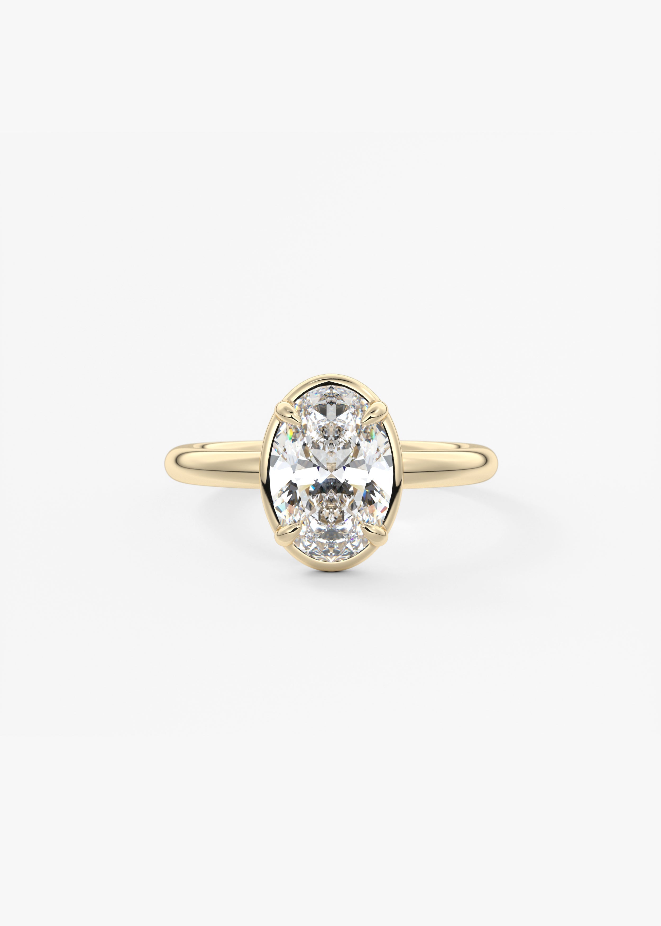 Oval Solitaire With Raised Basket Gallery Lab Grown Diamond Engagement Ring