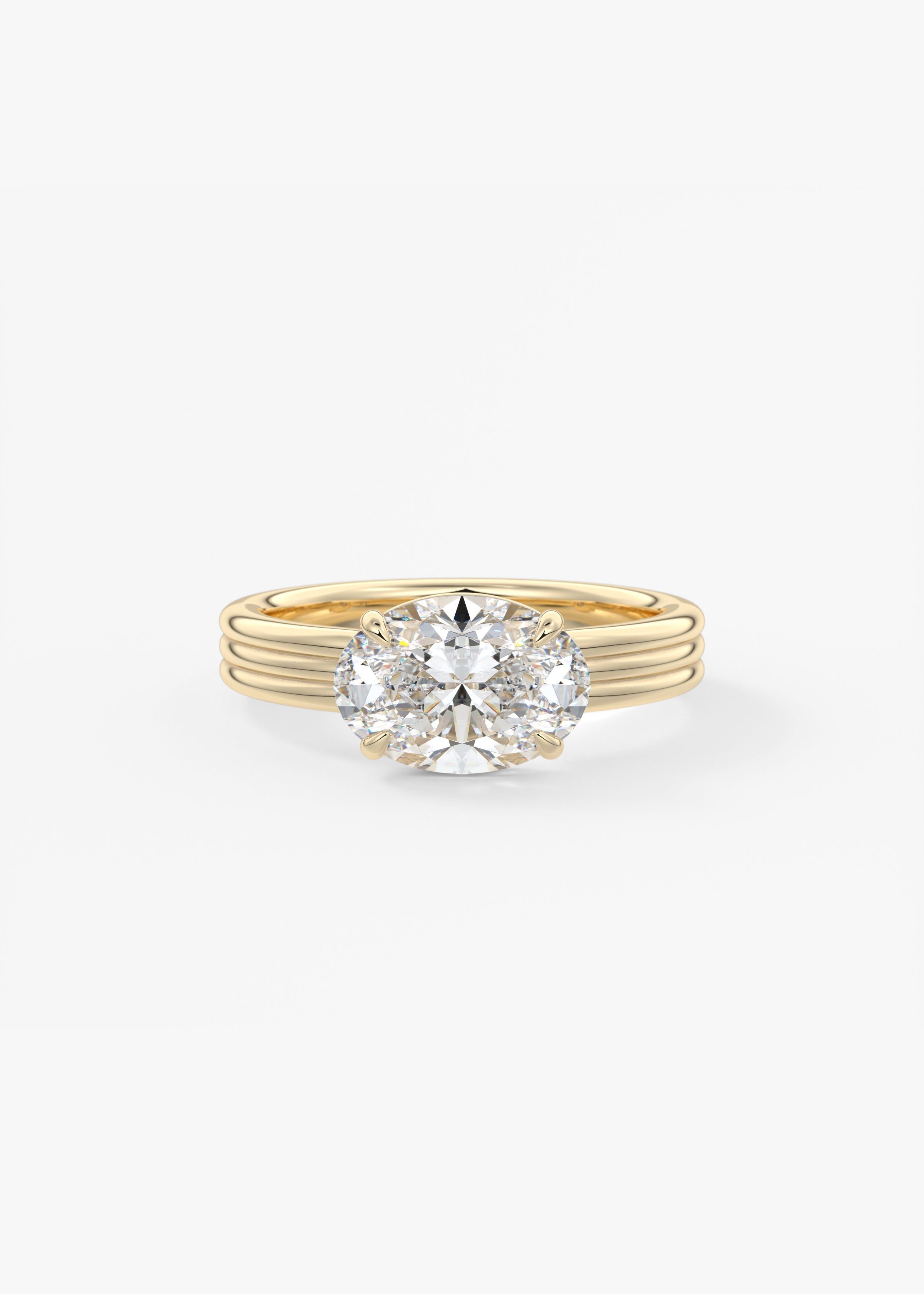 Oval Solitaire With Raised Basket Gallery Lab Grown Diamond Engagement Ring