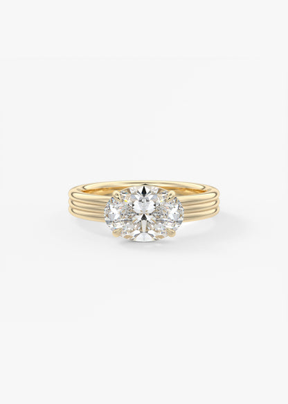 Oval Solitaire With Raised Basket Gallery Lab Grown Diamond Engagement Ring