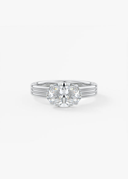 Oval Solitaire With Raised Basket Gallery Lab Grown Diamond Engagement Ring