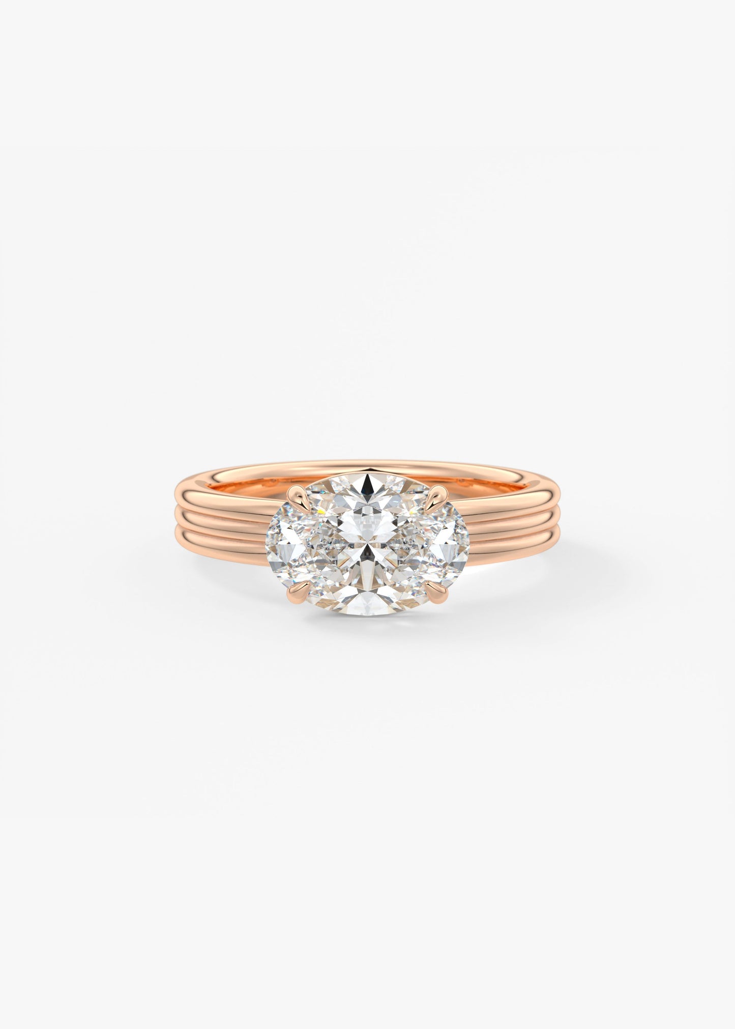 Oval Solitaire With Raised Basket Gallery Lab Grown Diamond Engagement Ring