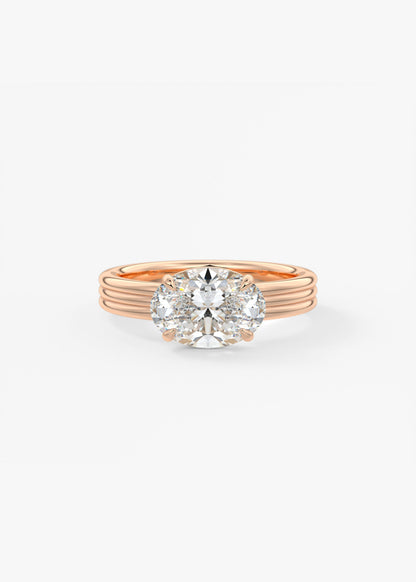 Oval Solitaire With Raised Basket Gallery Lab Grown Diamond Engagement Ring