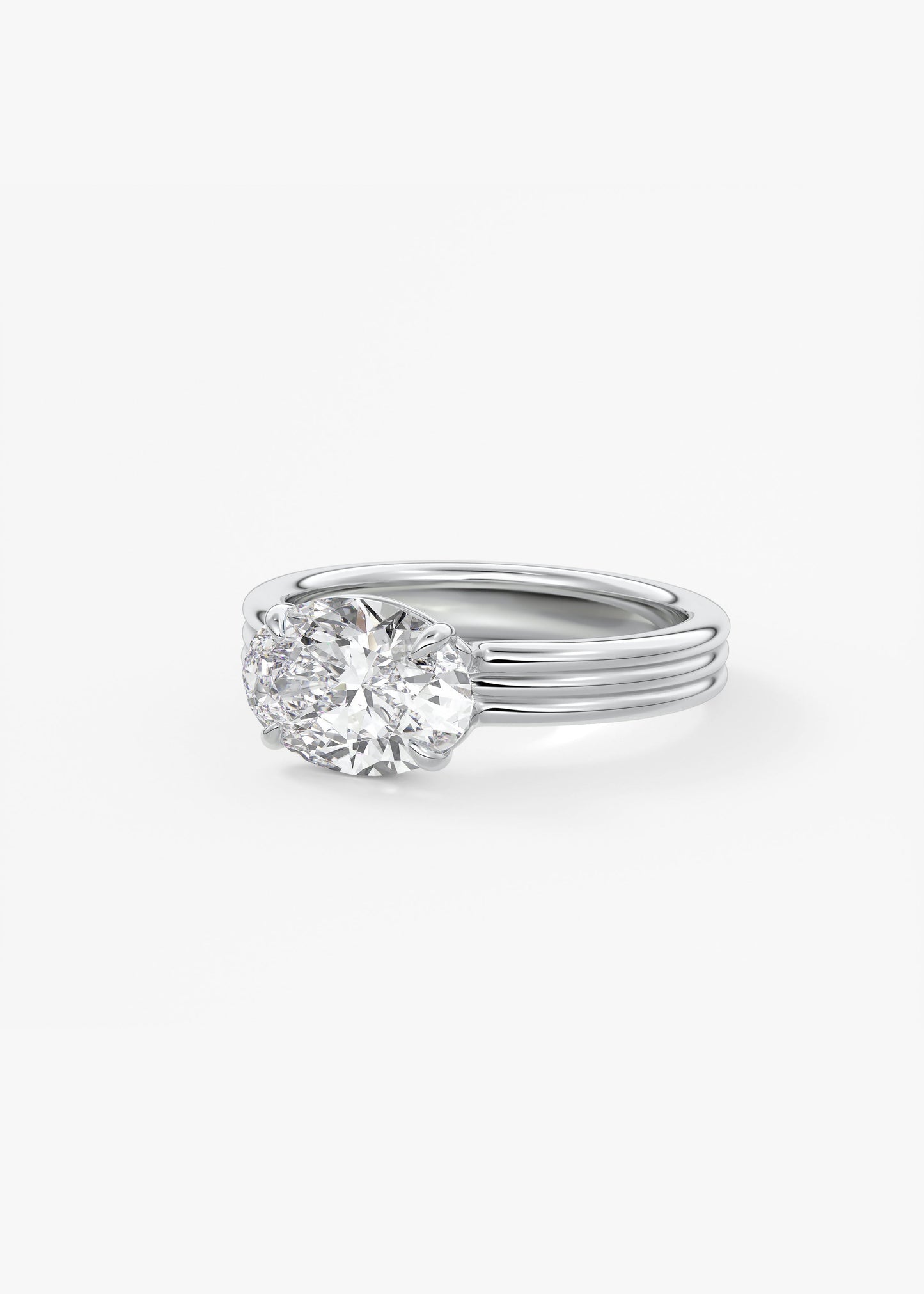 Oval Solitaire With Raised Basket Gallery Lab Grown Diamond Engagement Ring