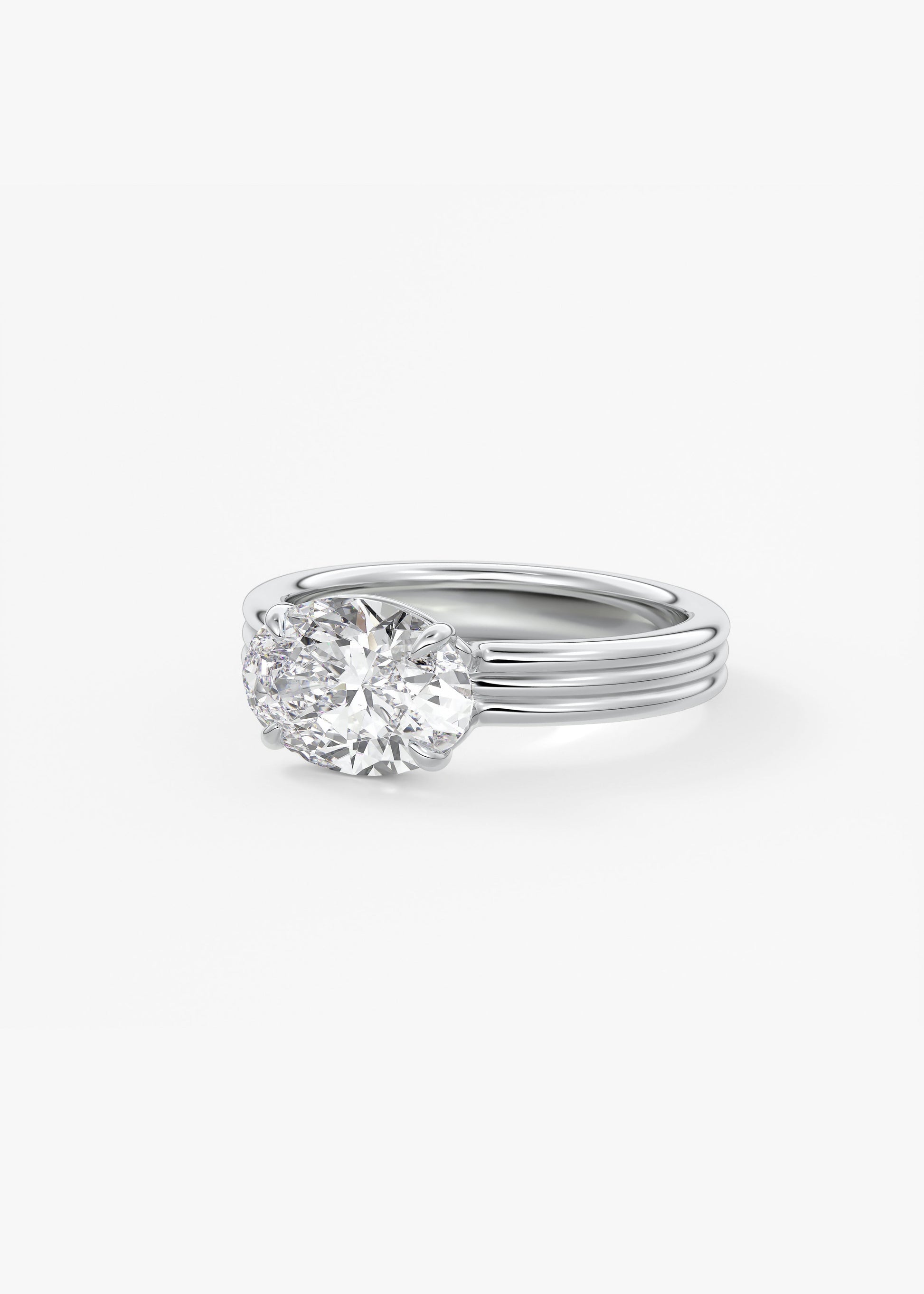 Oval Solitaire With Raised Basket Gallery Lab Grown Diamond Engagement Ring