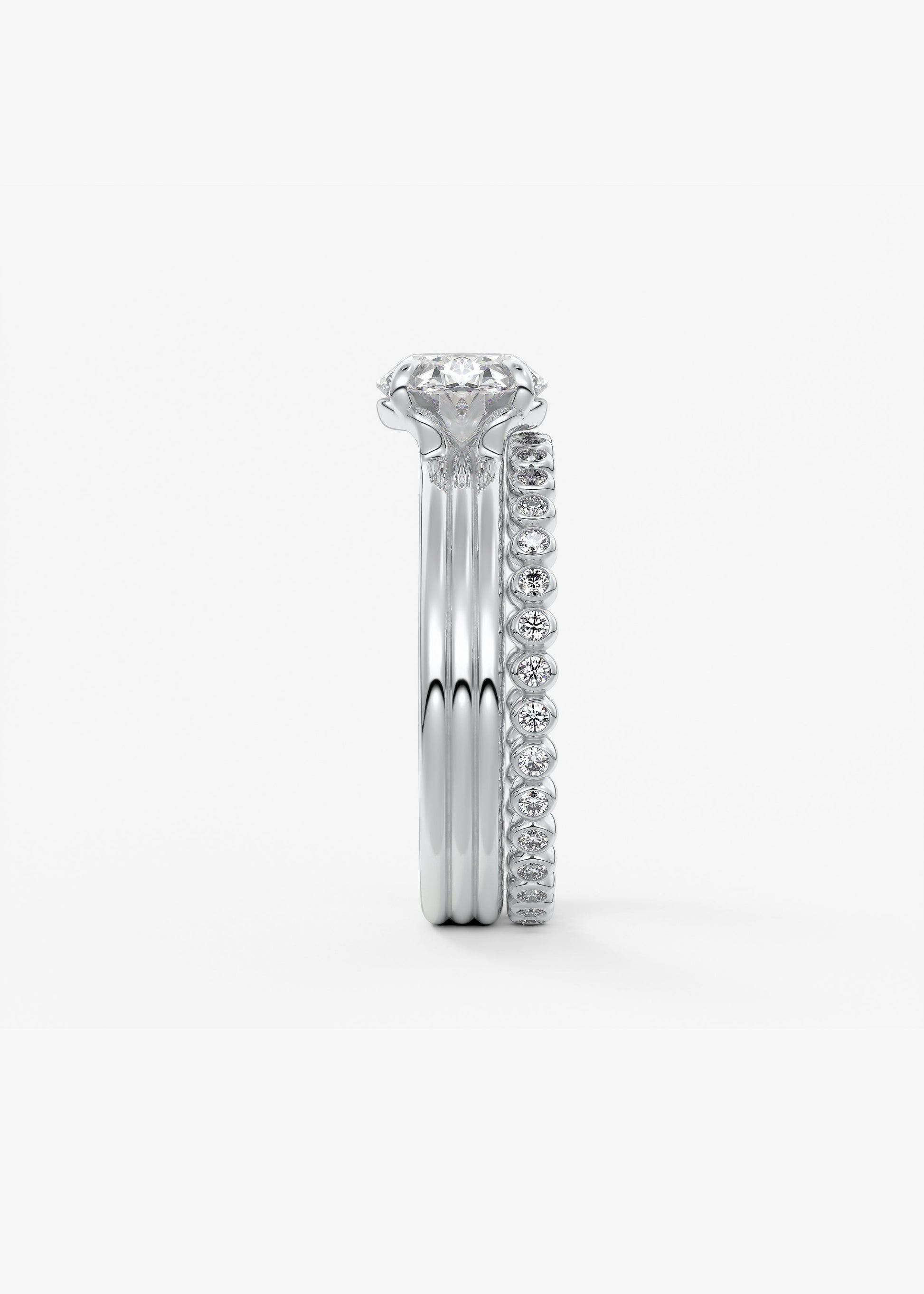 Oval Solitaire With Raised Basket Gallery Lab Grown Diamond Engagement Ring