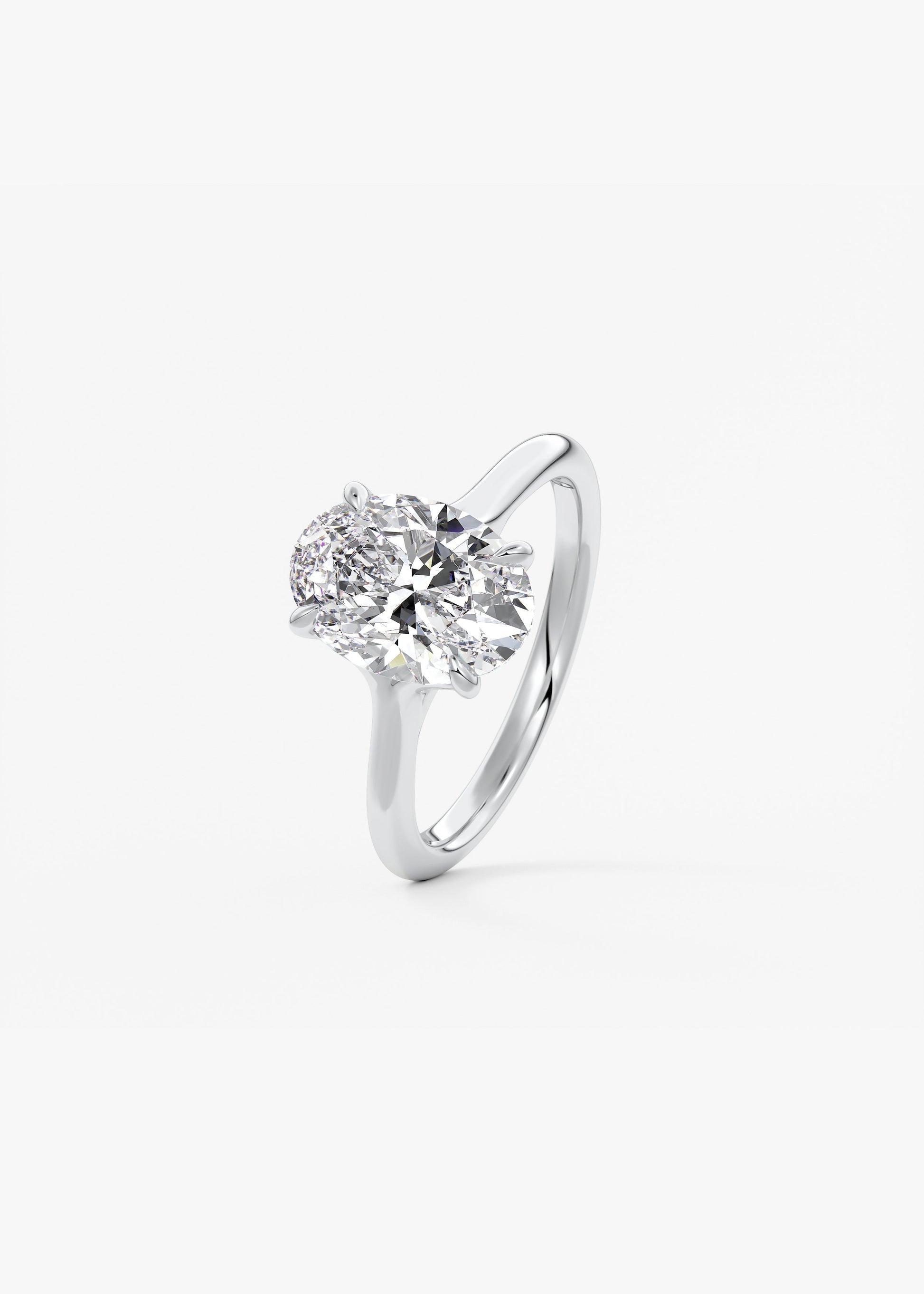 Oval Solitaire With Raised Basket Gallery Lab Grown Diamond Engagement Ring