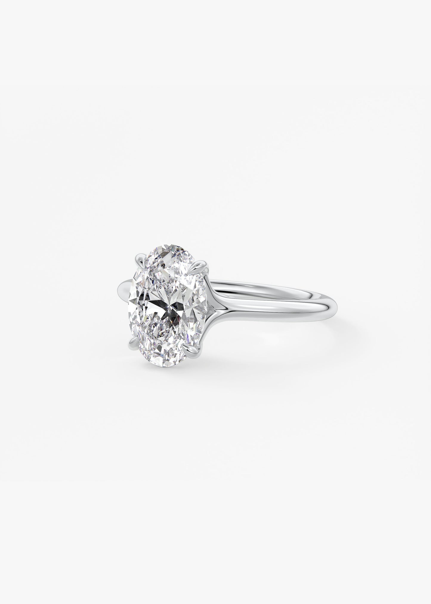Oval Solitaire With Raised Basket Gallery Lab Grown Diamond Engagement Ring