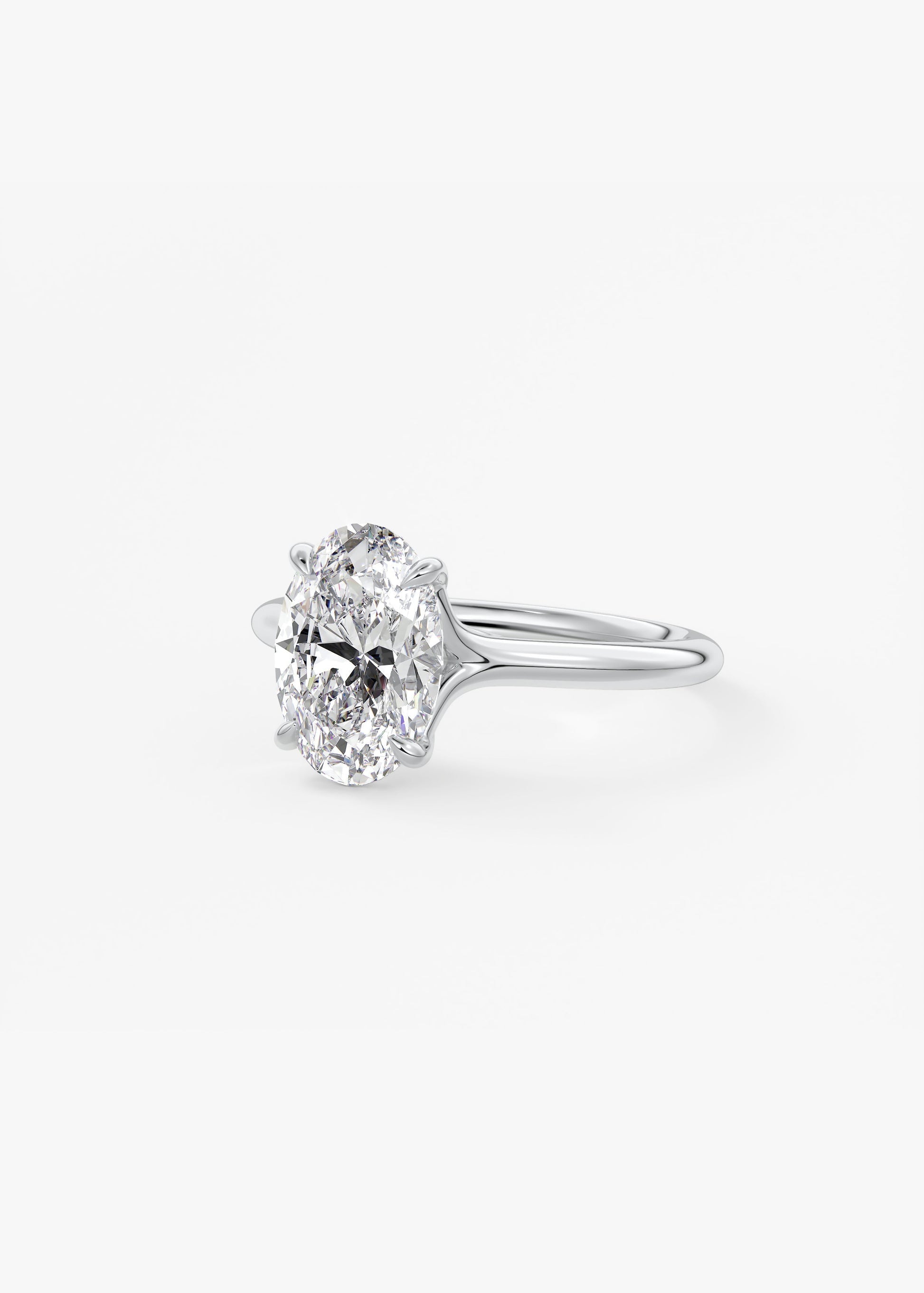 Oval Solitaire With Raised Basket Gallery Lab Grown Diamond Engagement Ring