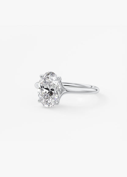 Oval Solitaire With Raised Basket Gallery Lab Grown Diamond Engagement Ring