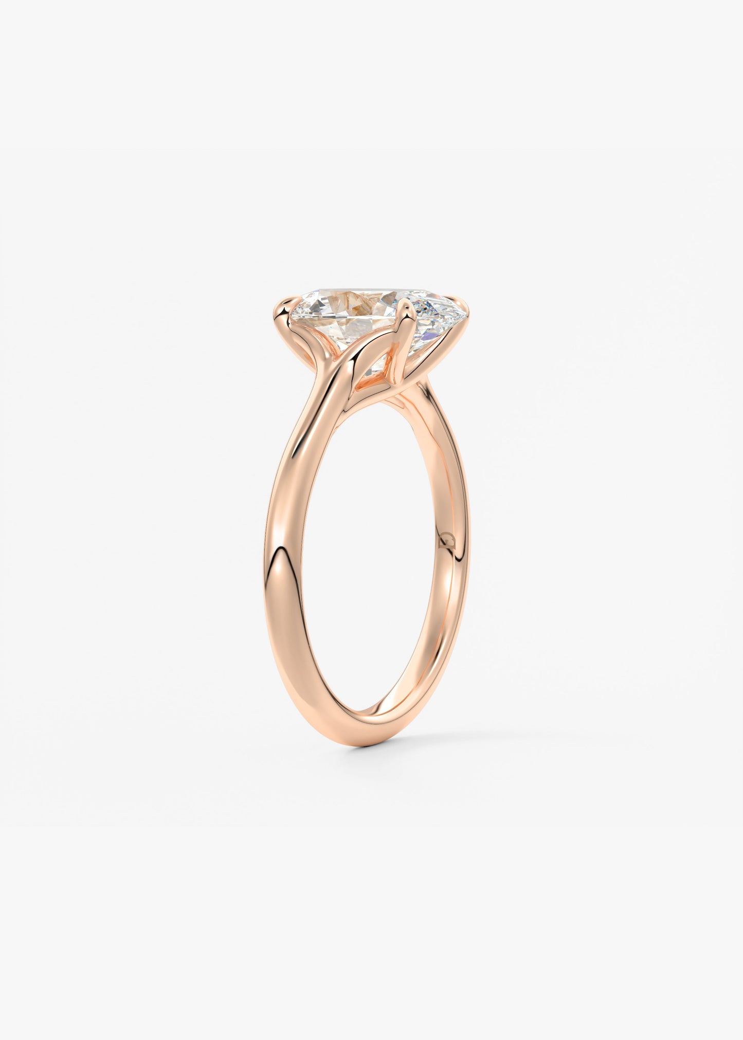 Oval Solitaire With Raised Basket Gallery Lab Grown Diamond Engagement Ring