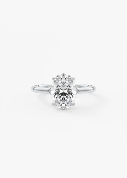 Oval Solitaire With Raised Basket Gallery Lab Grown Diamond Engagement Ring