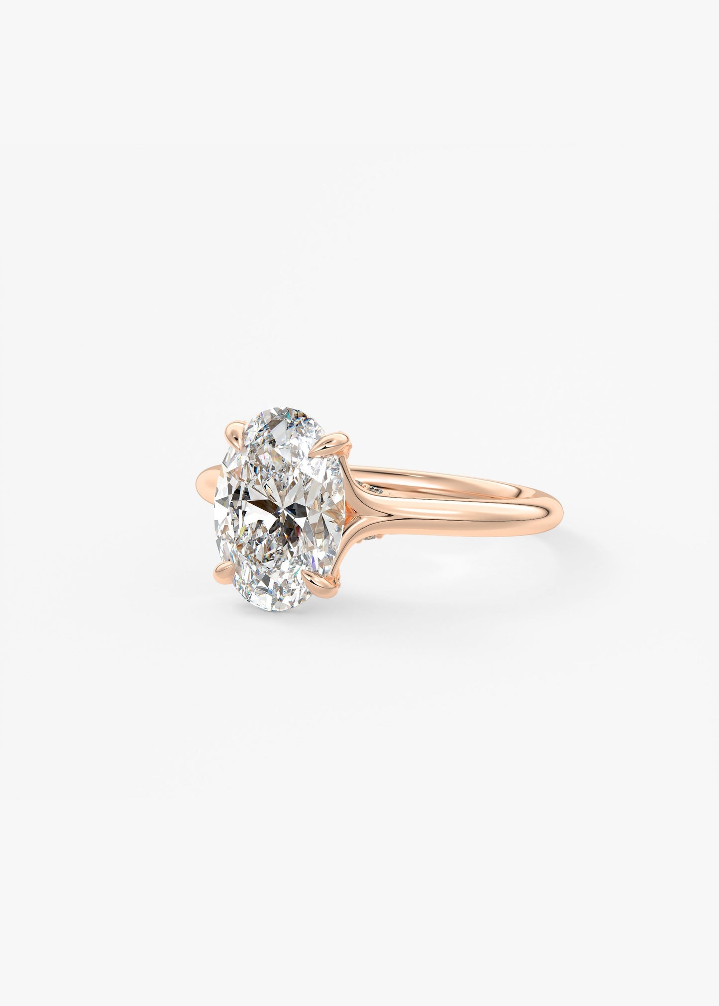 Oval Solitaire With Raised Basket Gallery Lab Grown Diamond Engagement Ring