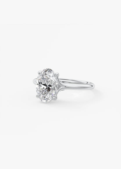 Oval Solitaire With Raised Basket Gallery Lab Grown Diamond Engagement Ring