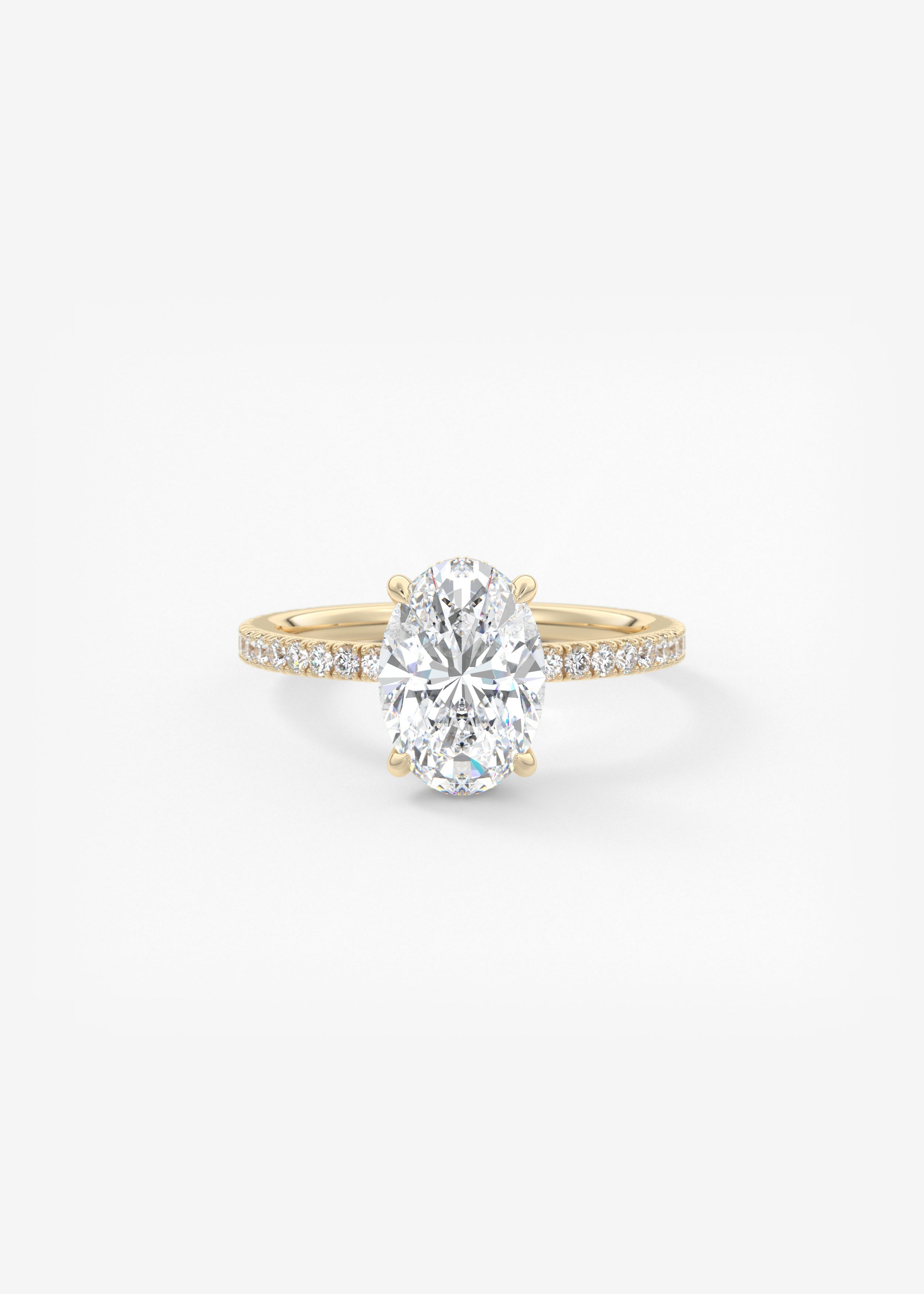 Oval Solitaire With Raised Basket Gallery Lab Grown Diamond Engagement Ring
