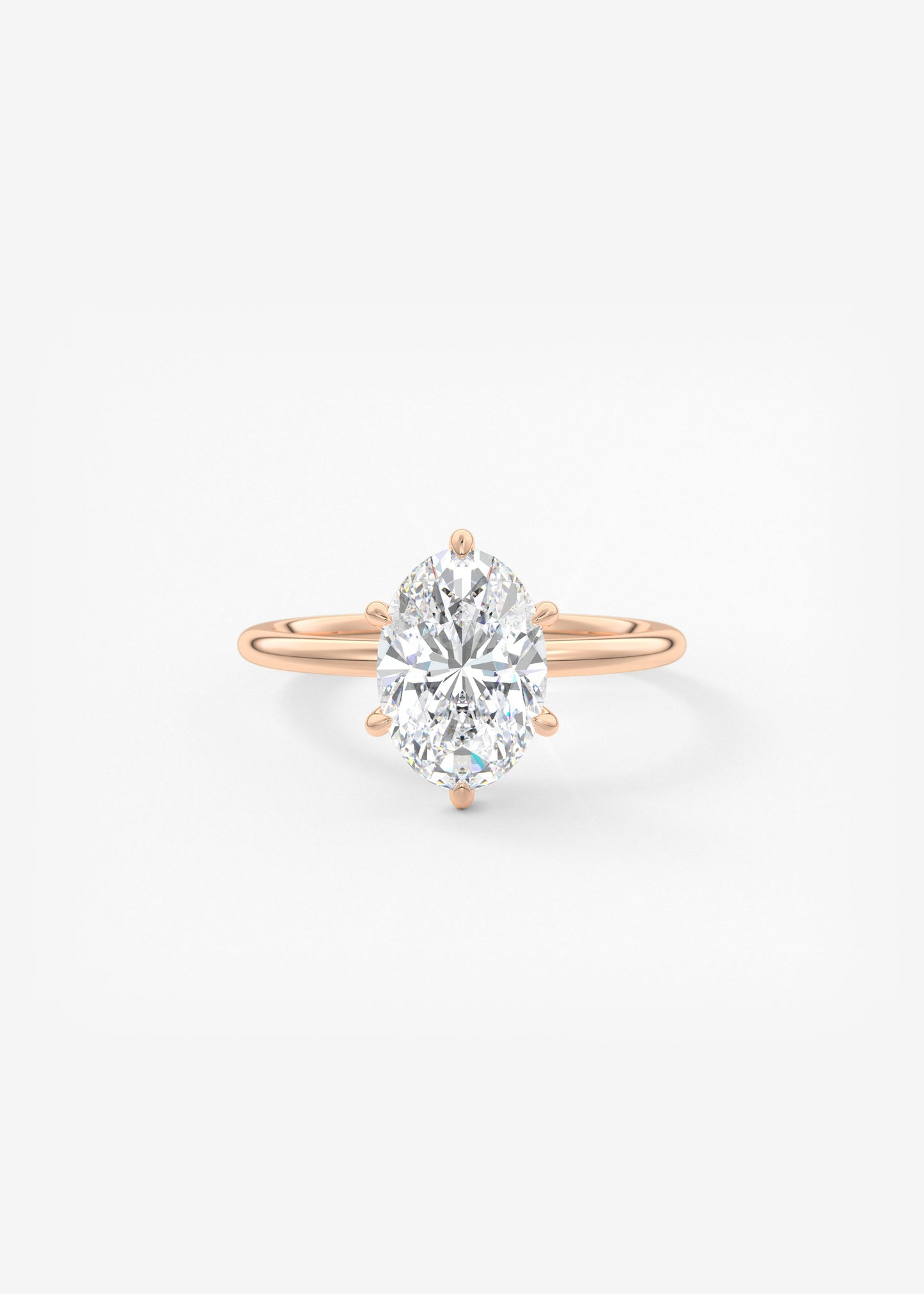 Oval Solitaire With Raised Basket Gallery Lab Grown Diamond Engagement Ring