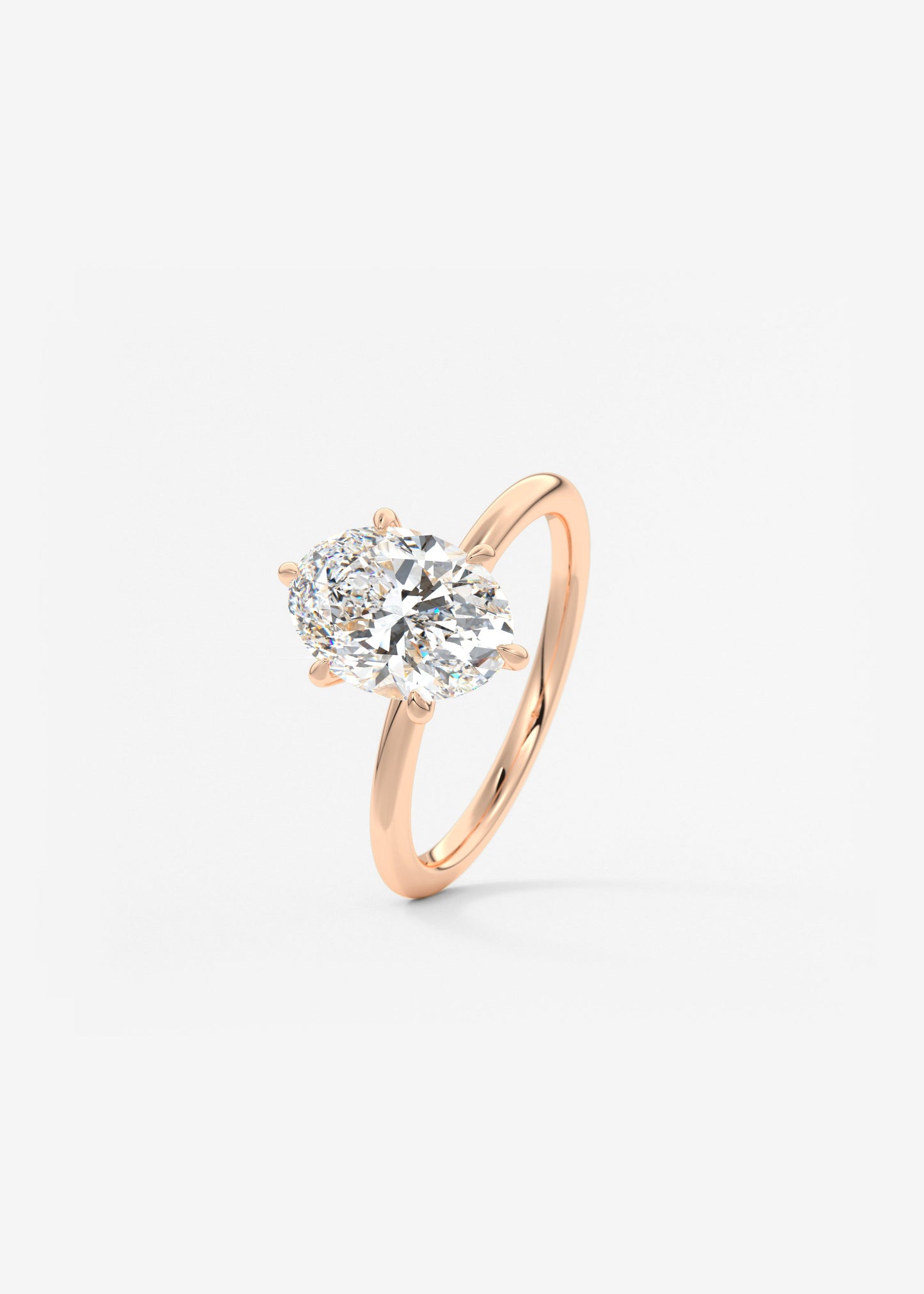 Oval Solitaire With Raised Basket Gallery Lab Grown Diamond Engagement Ring