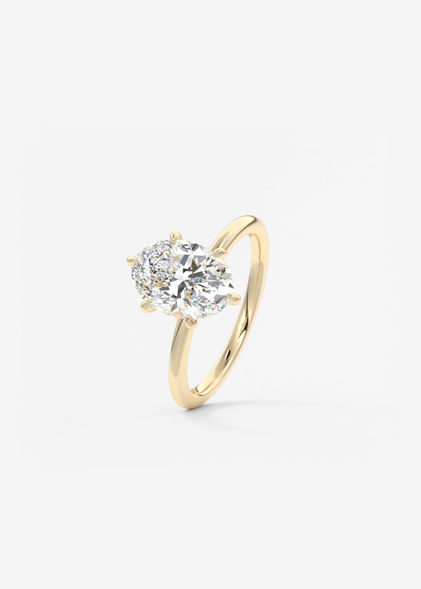 Oval Solitaire With Raised Basket Gallery Lab Grown Diamond Engagement Ring