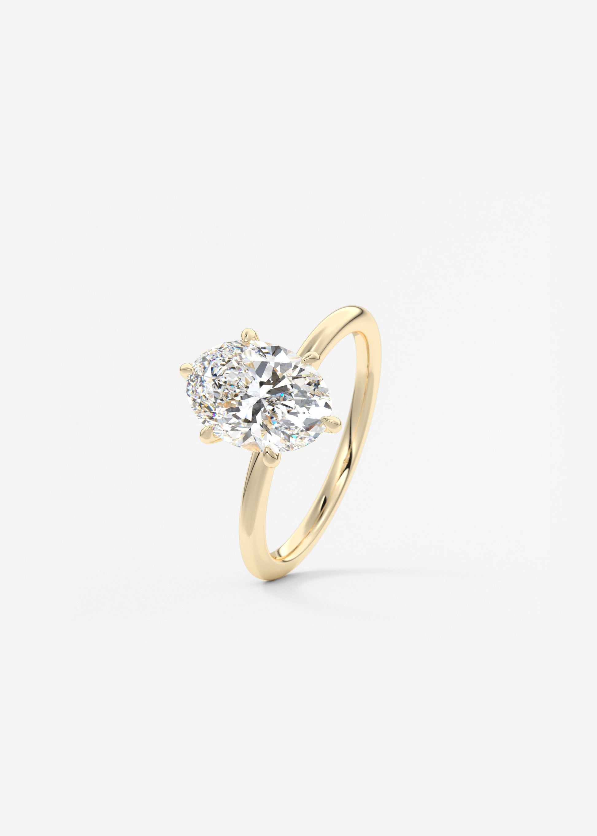 Oval Solitaire With Raised Basket Gallery Lab Grown Diamond Engagement Ring