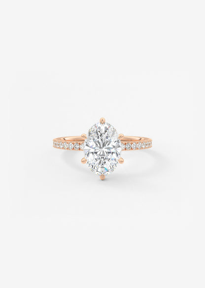 Oval Solitaire With Raised Basket Gallery Lab Grown Diamond Engagement Ring