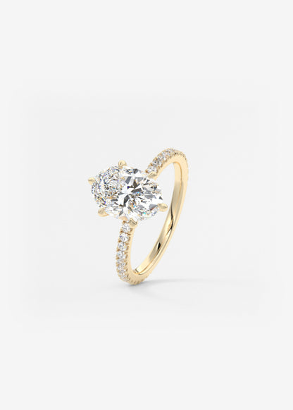 Oval Solitaire With Raised Basket Gallery Lab Grown Diamond Engagement Ring