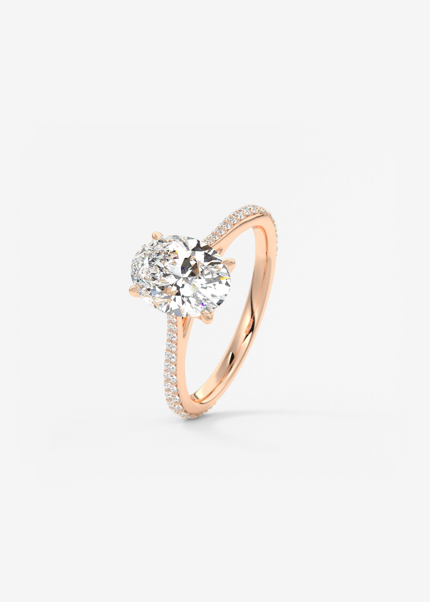 Oval Solitaire With Raised Basket Gallery Lab Grown Diamond Engagement Ring