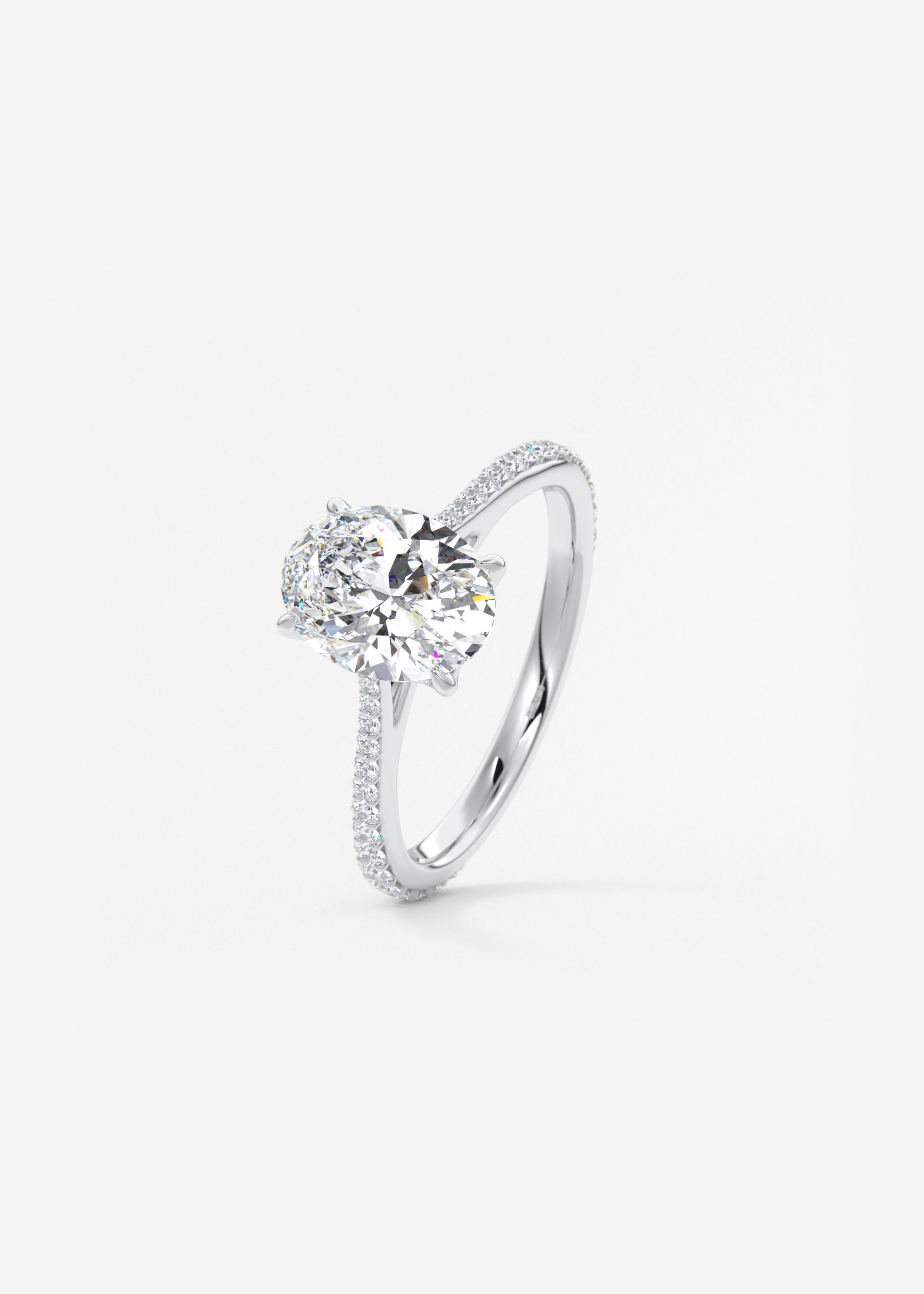 Oval Solitaire With Raised Basket Gallery Lab Grown Diamond Engagement Ring