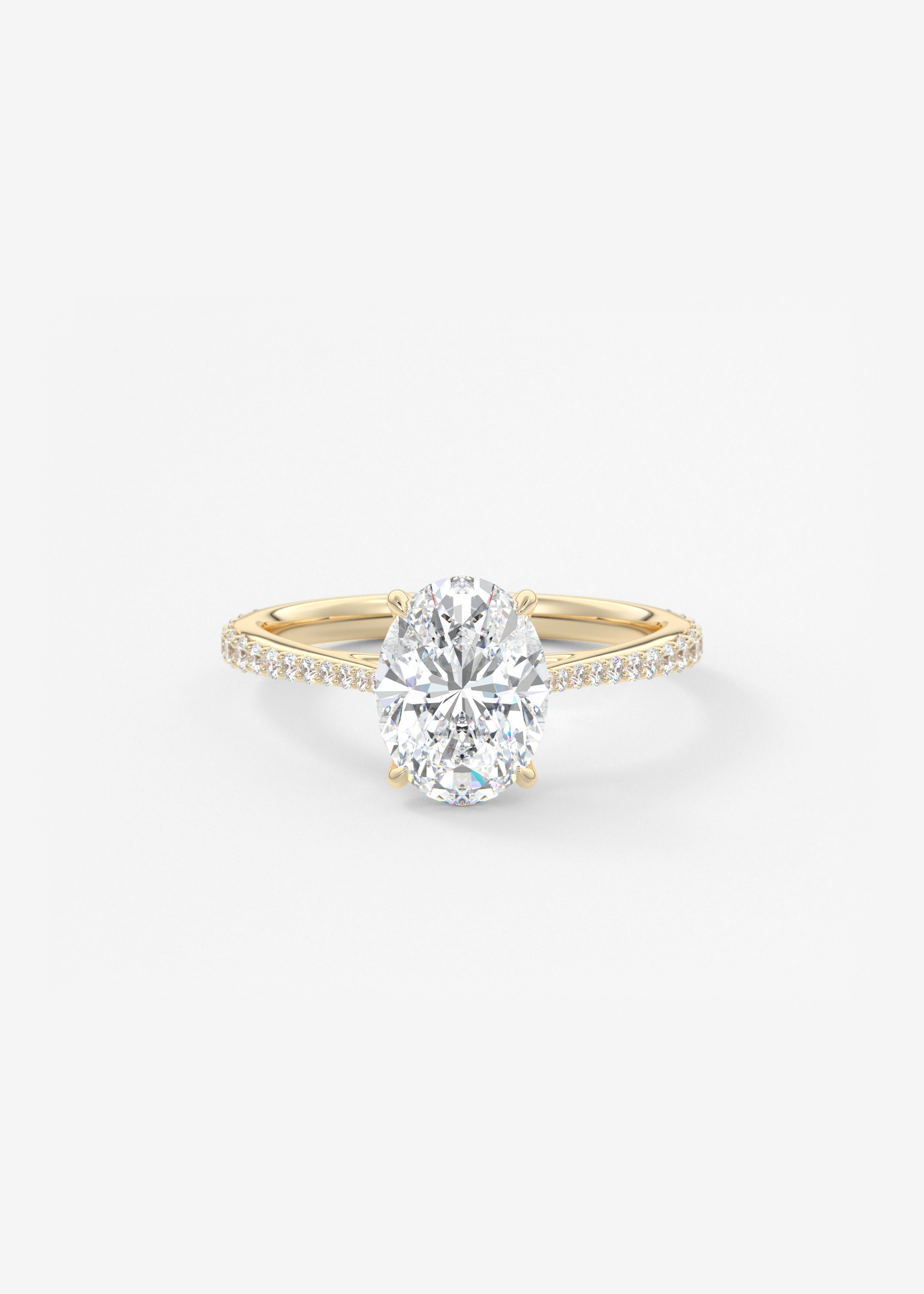 Oval Solitaire With Raised Basket Gallery Lab Grown Diamond Engagement Ring