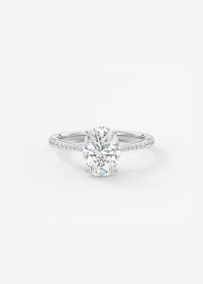 Oval Solitaire With Raised Basket Gallery Lab Grown Diamond Engagement Ring