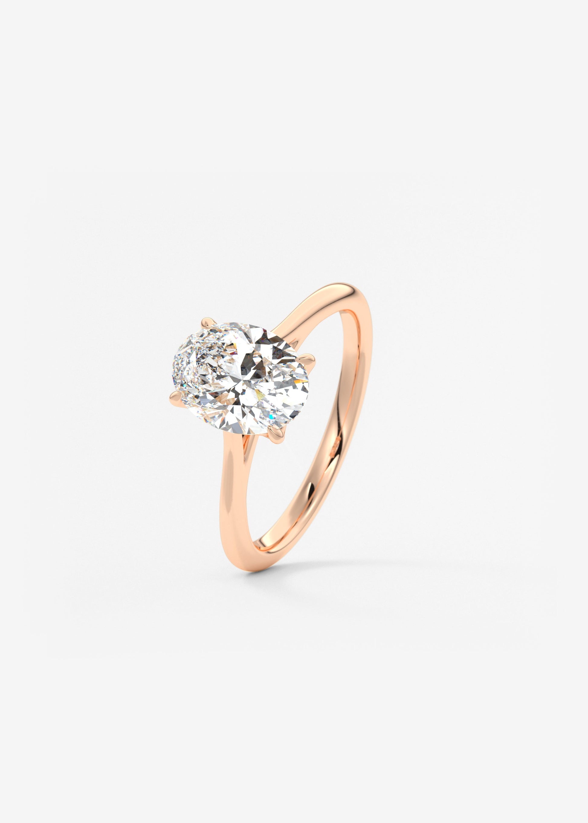 Oval Solitaire With Raised Basket Gallery Lab Grown Diamond Engagement Ring