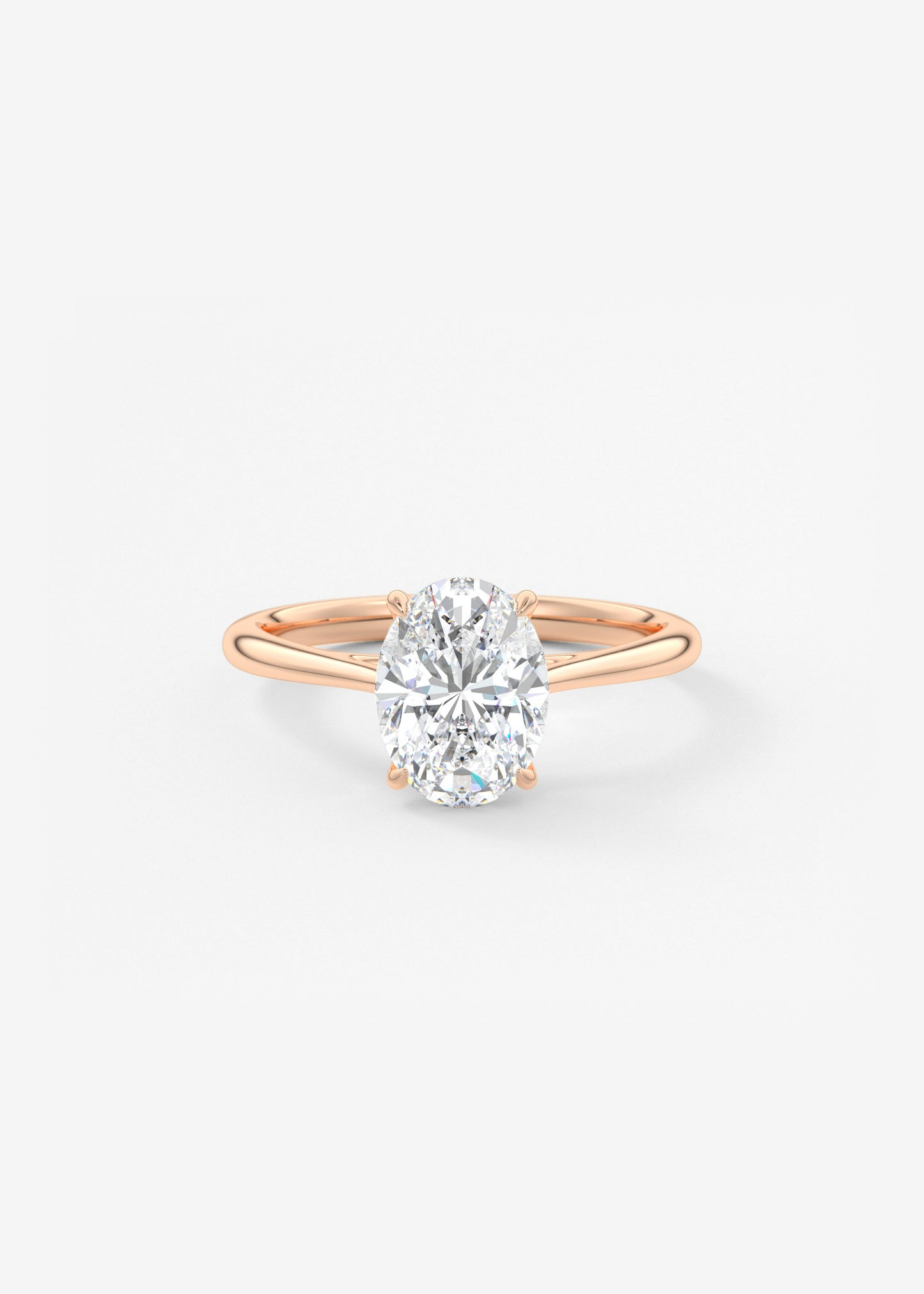 Oval Solitaire With Raised Basket Gallery Lab Grown Diamond Engagement Ring