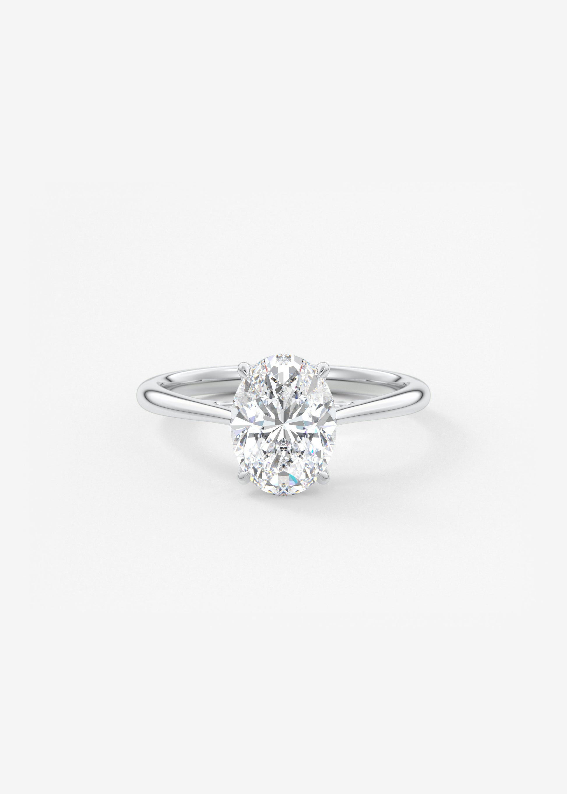 Oval Solitaire With Raised Basket Gallery Lab Grown Diamond Engagement Ring