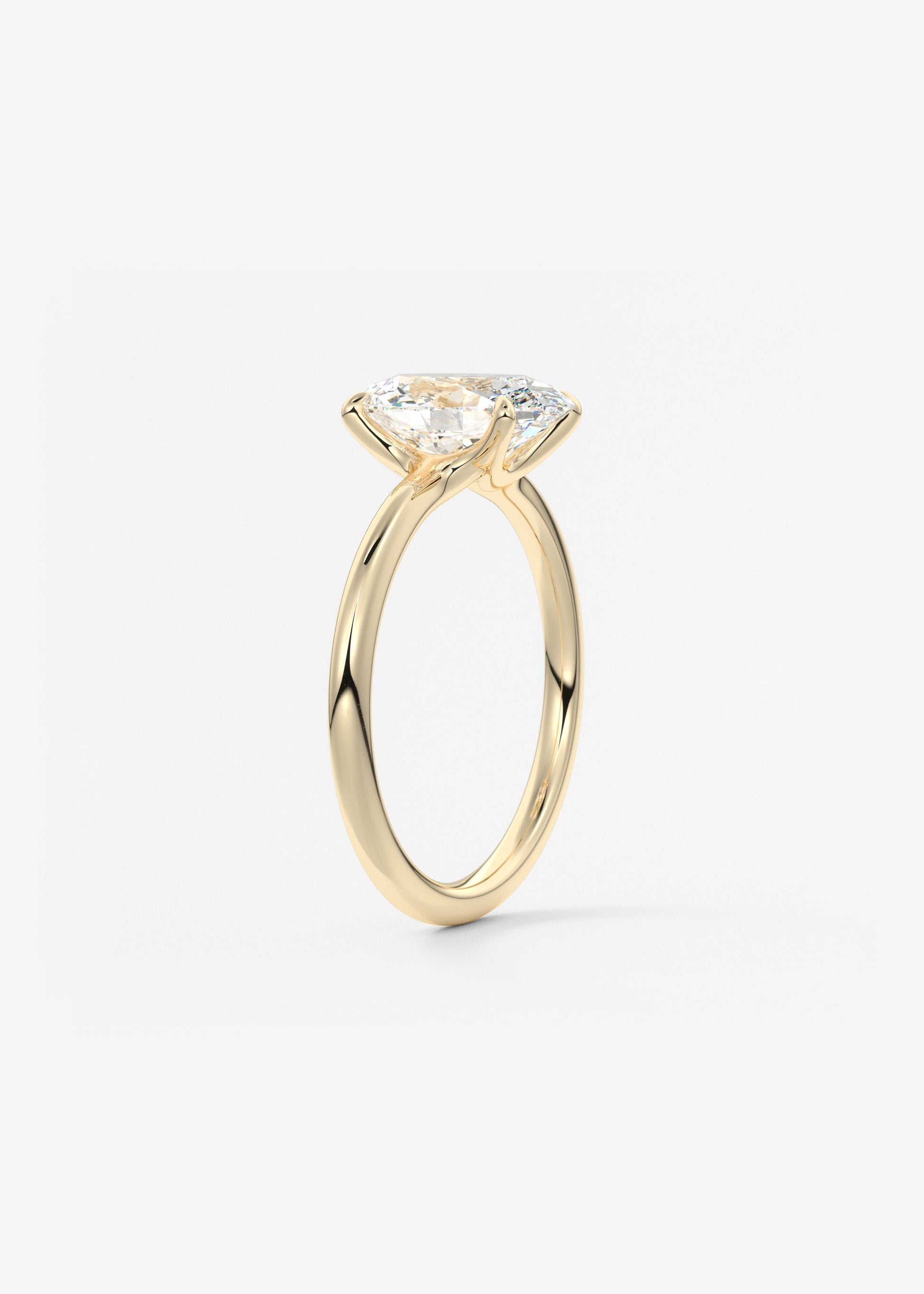 Oval Solitaire With Raised Basket Gallery Lab Grown Diamond Engagement Ring