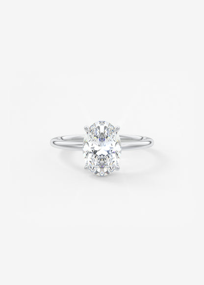 Oval Solitaire With Raised Basket Gallery Lab Grown Diamond Engagement Ring