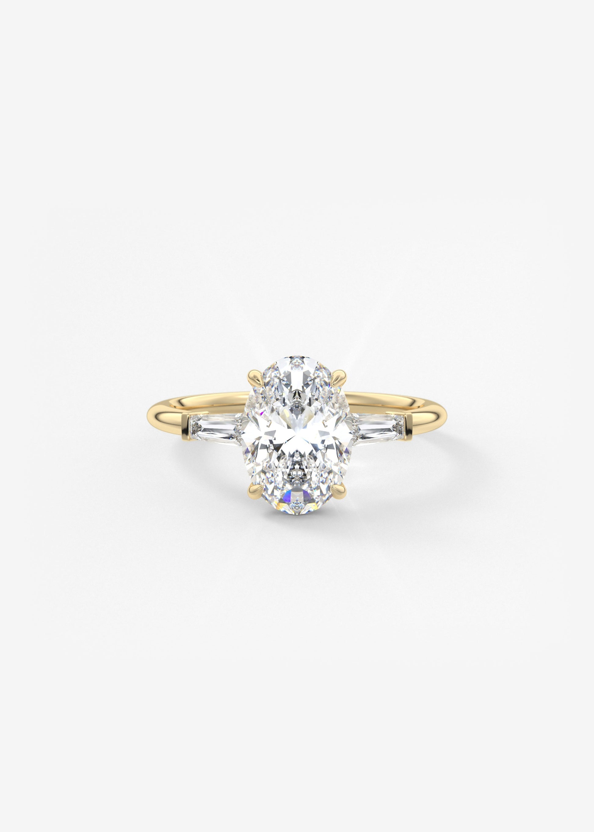 Oval Solitaire With Raised Basket Gallery Lab Grown Diamond Engagement Ring